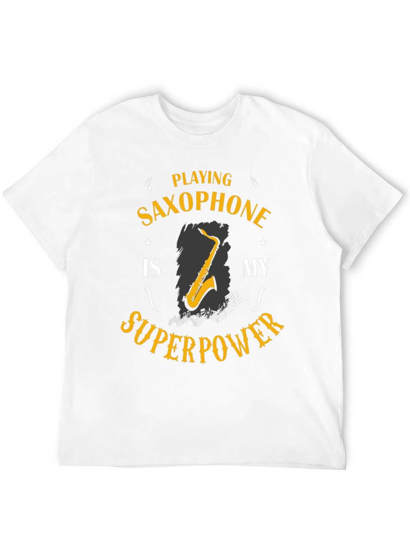 Black Saxophone Superpower T-Shirt: Musician's Humor Tee view 12