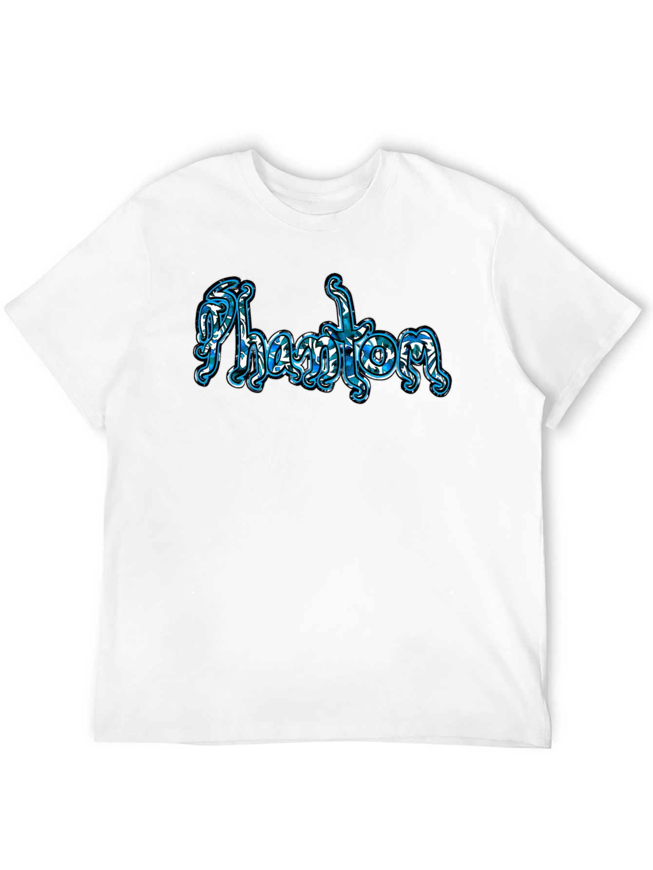 Black Phantom Word Art Black T-Shirt view 12