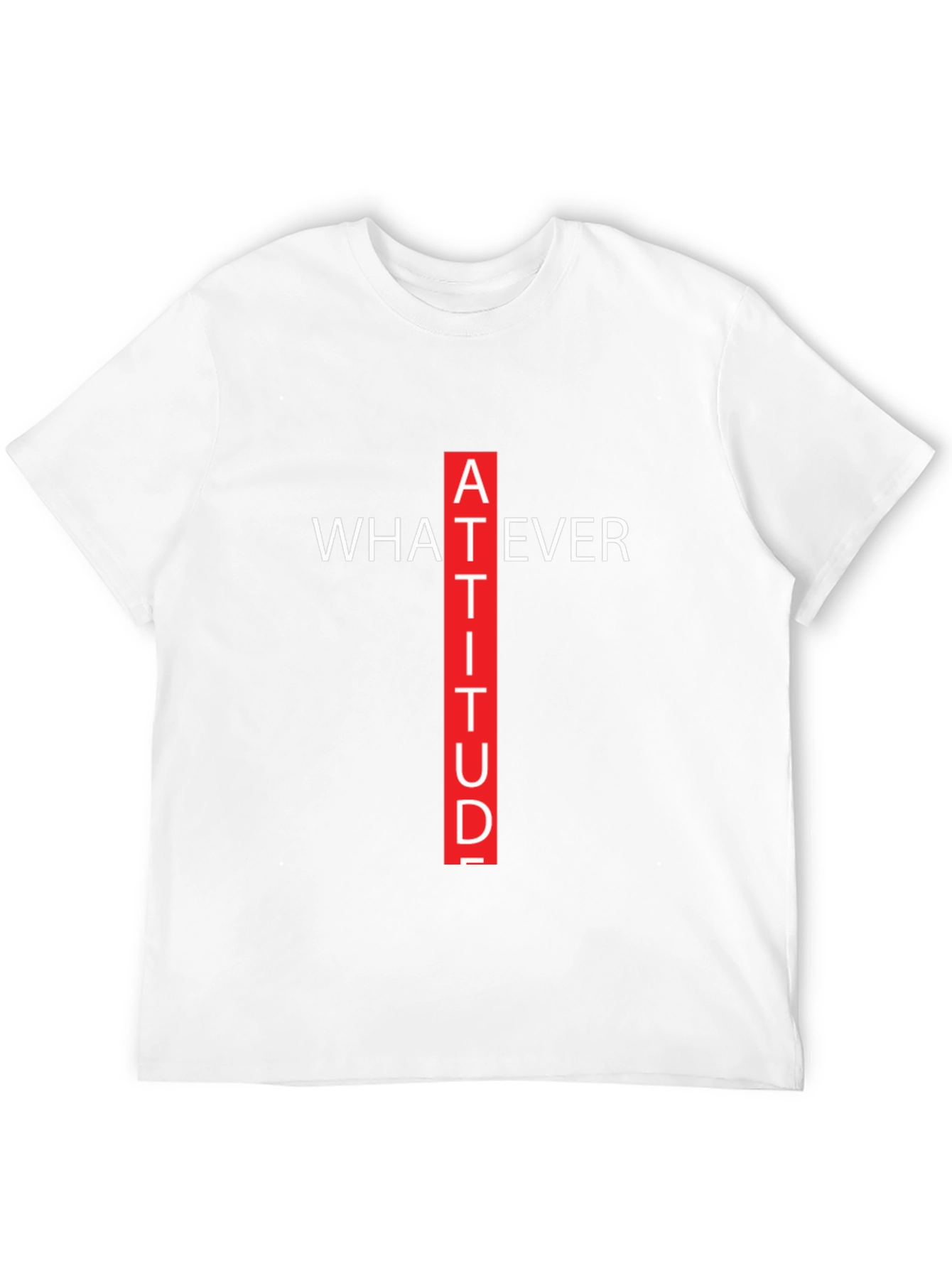 Black Attitude Graphic Tee - Whatever Crew Neck T-Shirt view 12
