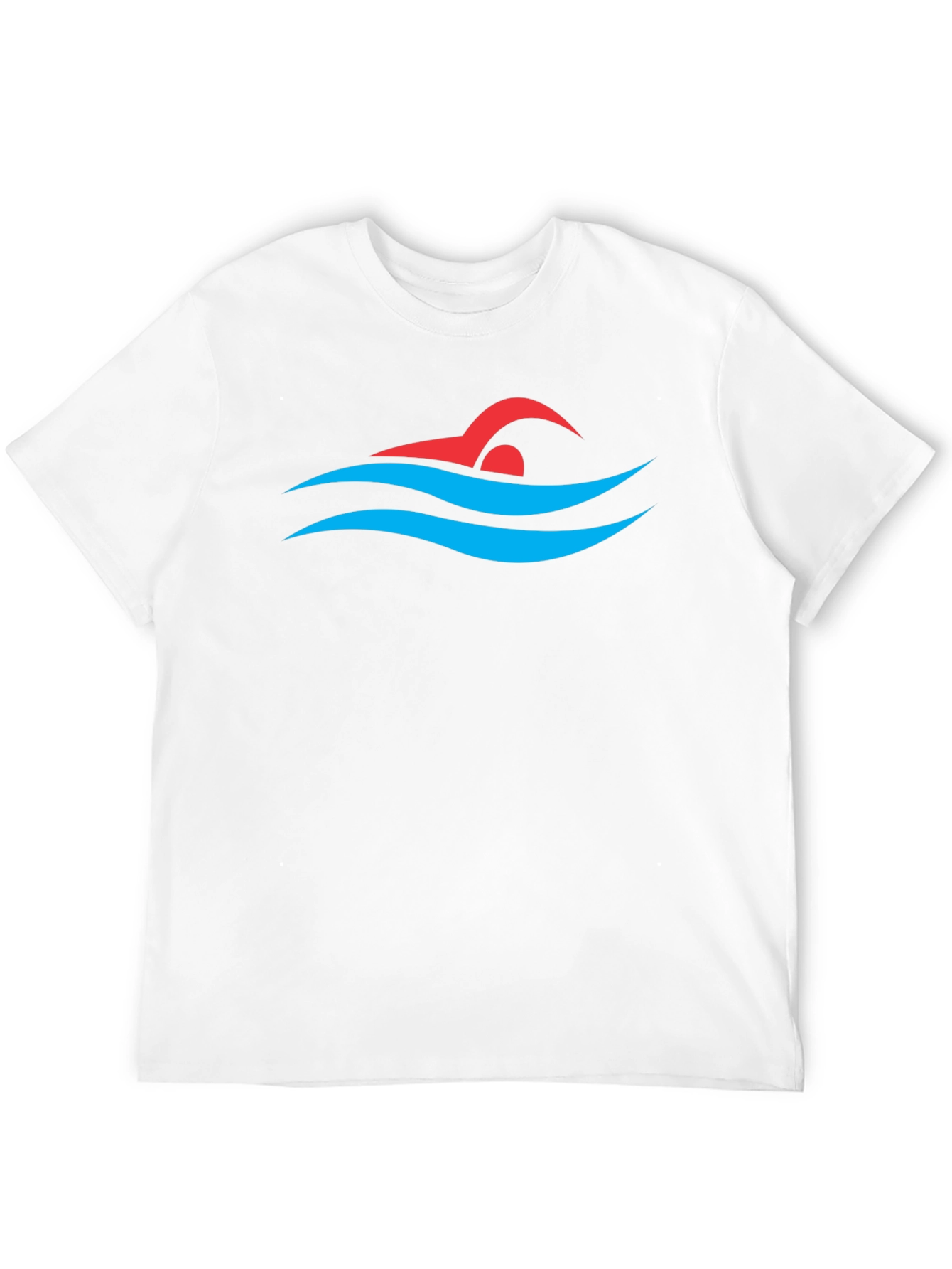 Swimmer Graphic Tee - Swim Cap and Waves Design - 12