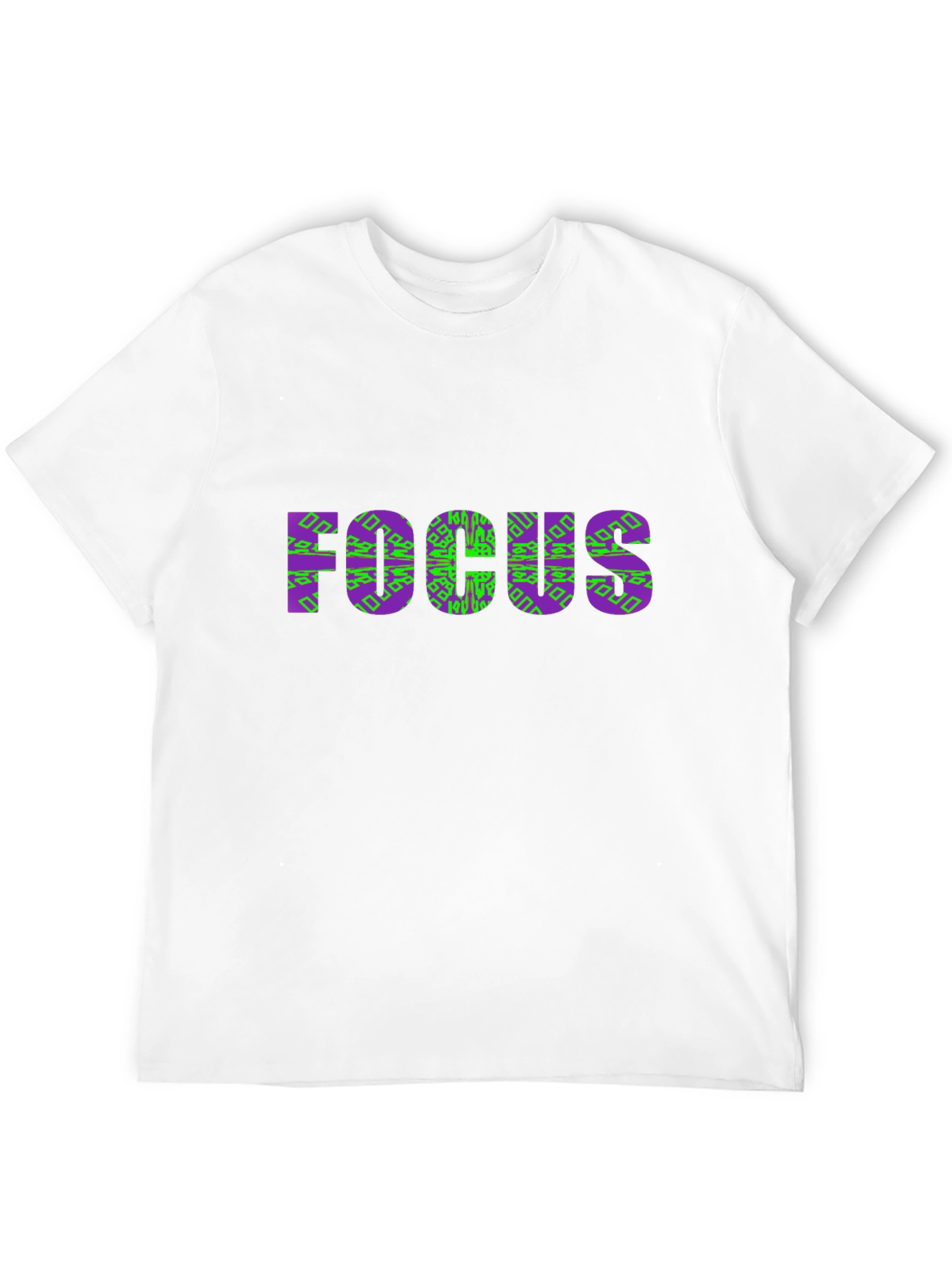 Black Focus Graphic Tee - Stylish Purple & Green Design view 12