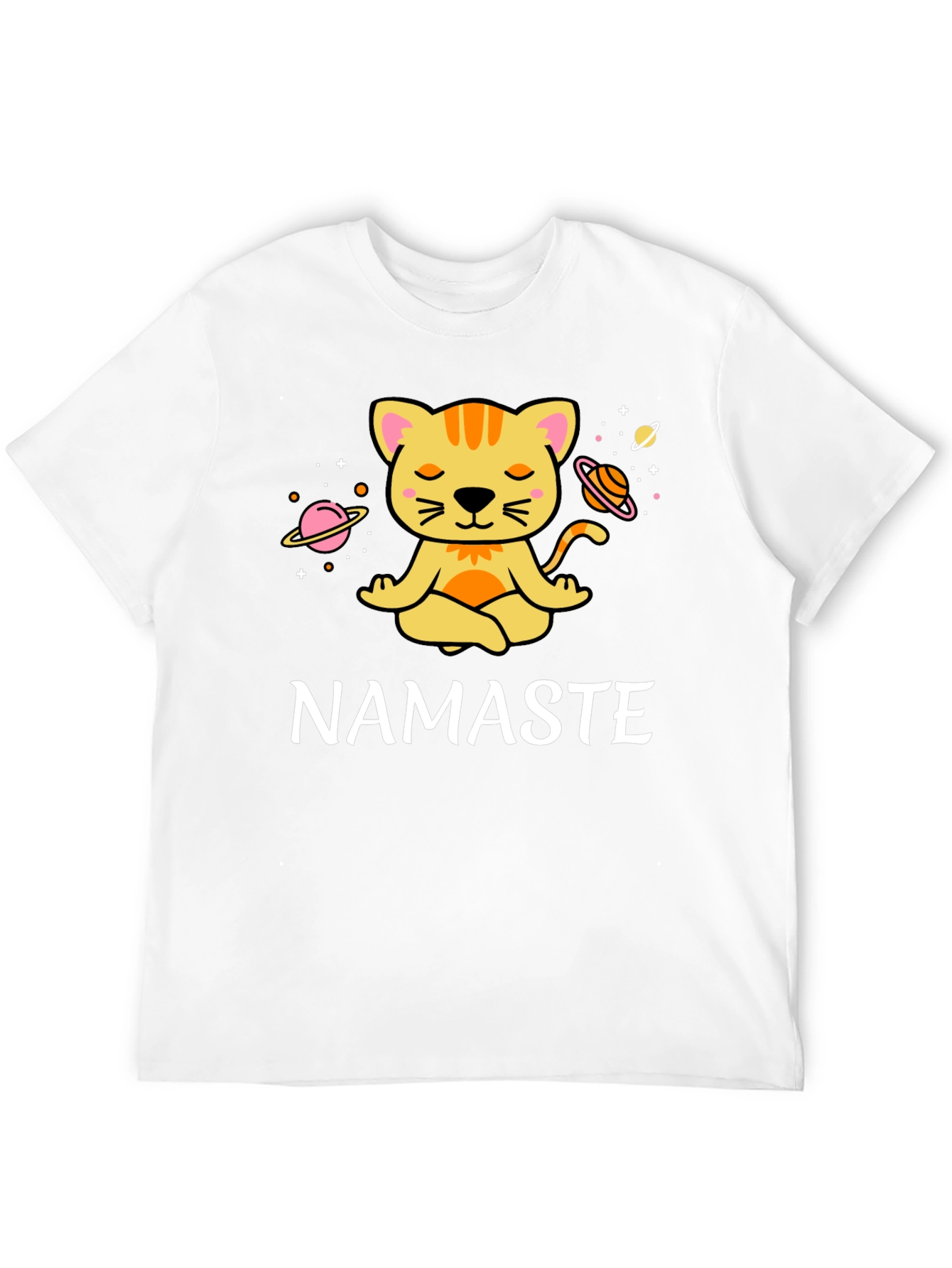 Namaste Cat Yoga T-Shirt - Meditating Kitten Tee - 12