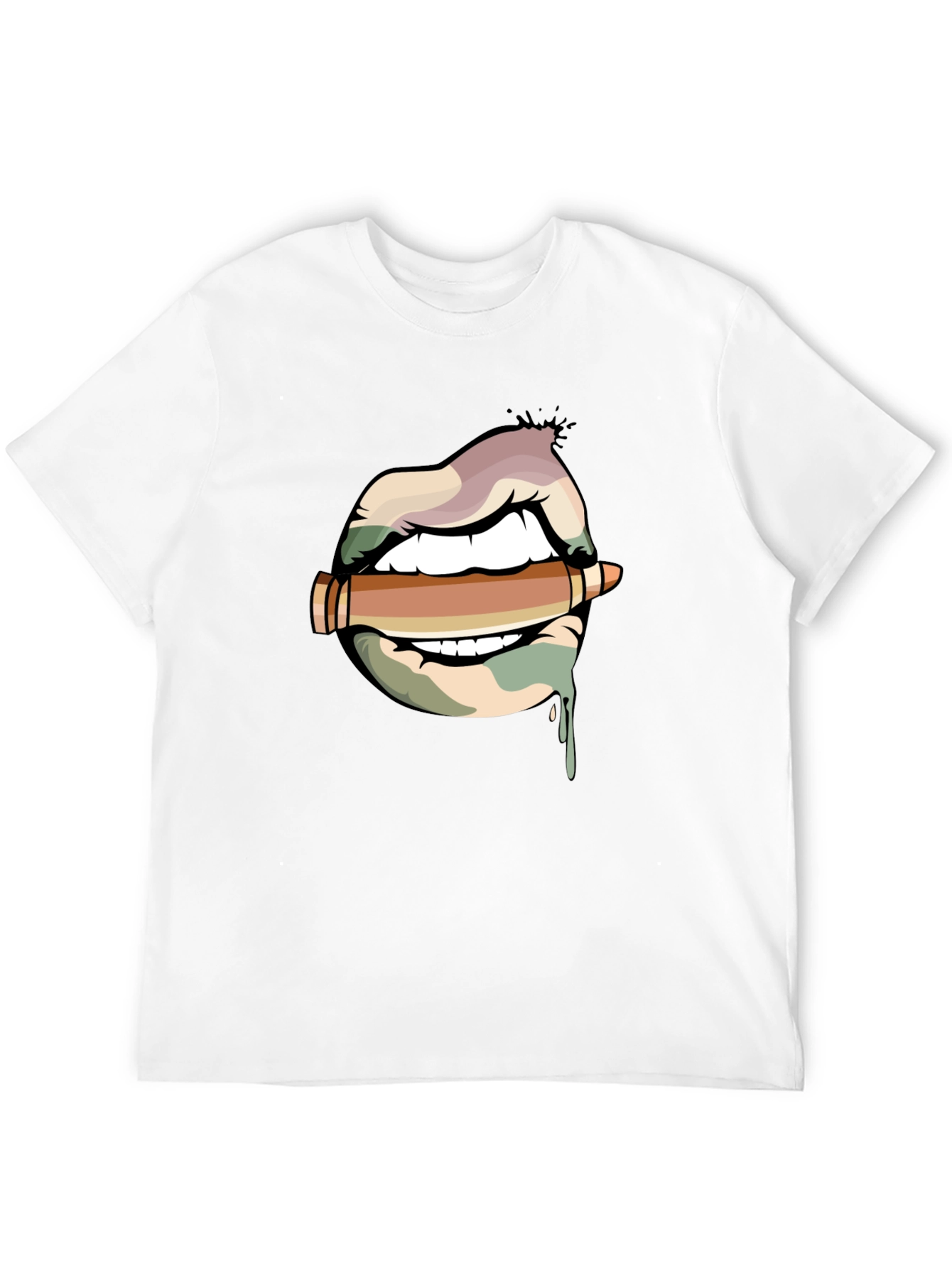 Lips and Bullet Graphic T-Shirt - 12