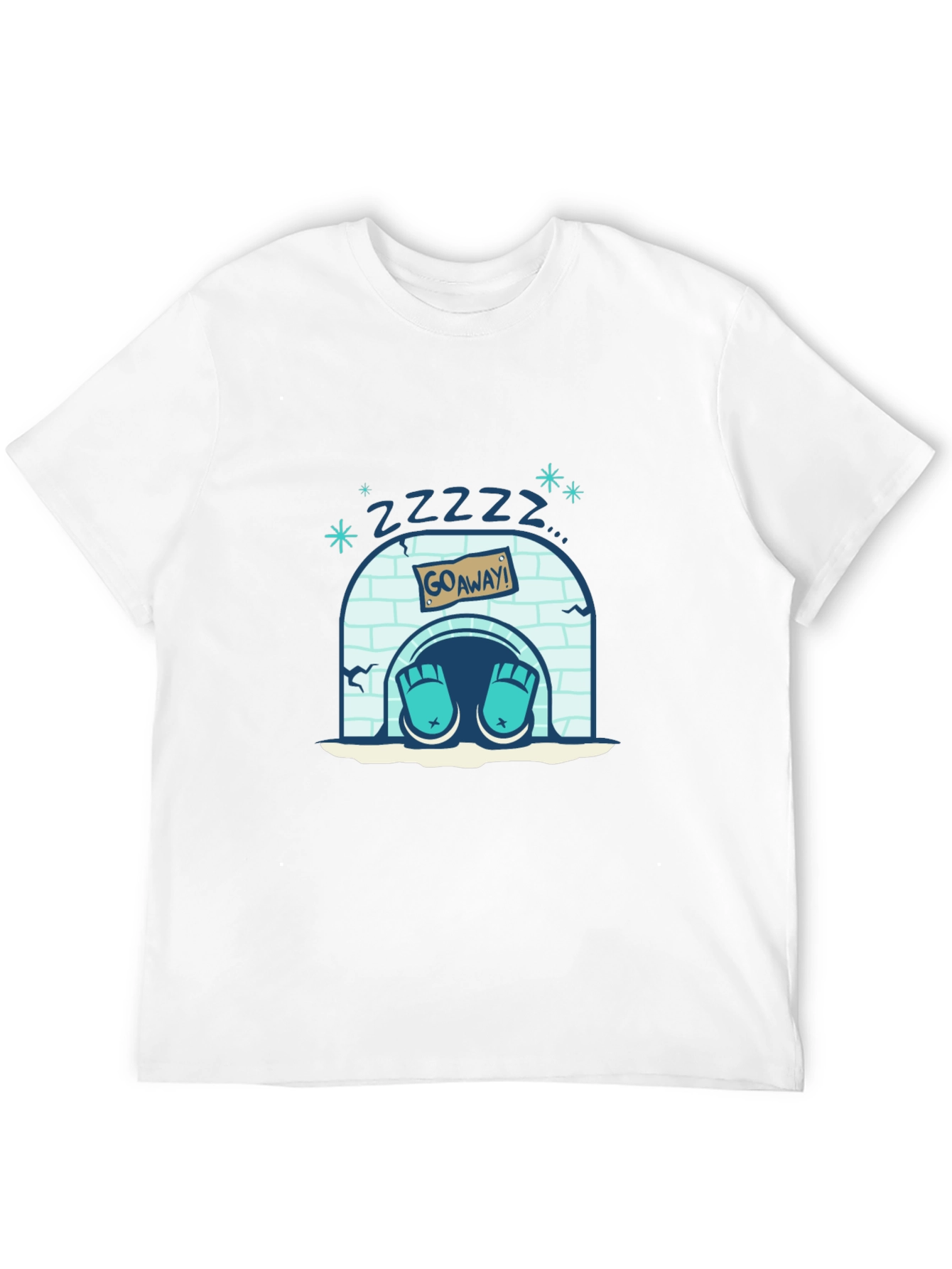 Black Funny Igloo Zzz Men's Black T-Shirt view 12