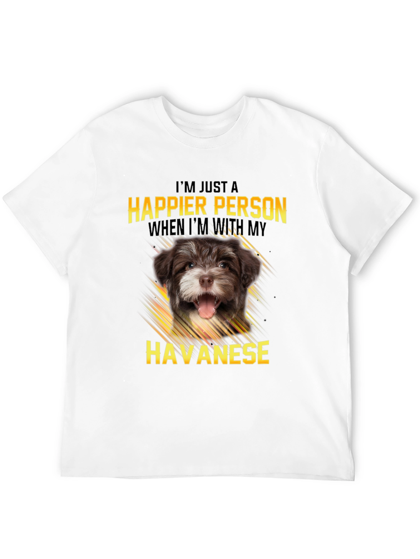 Black Happier Person Havanese Dog T-Shirt view 12