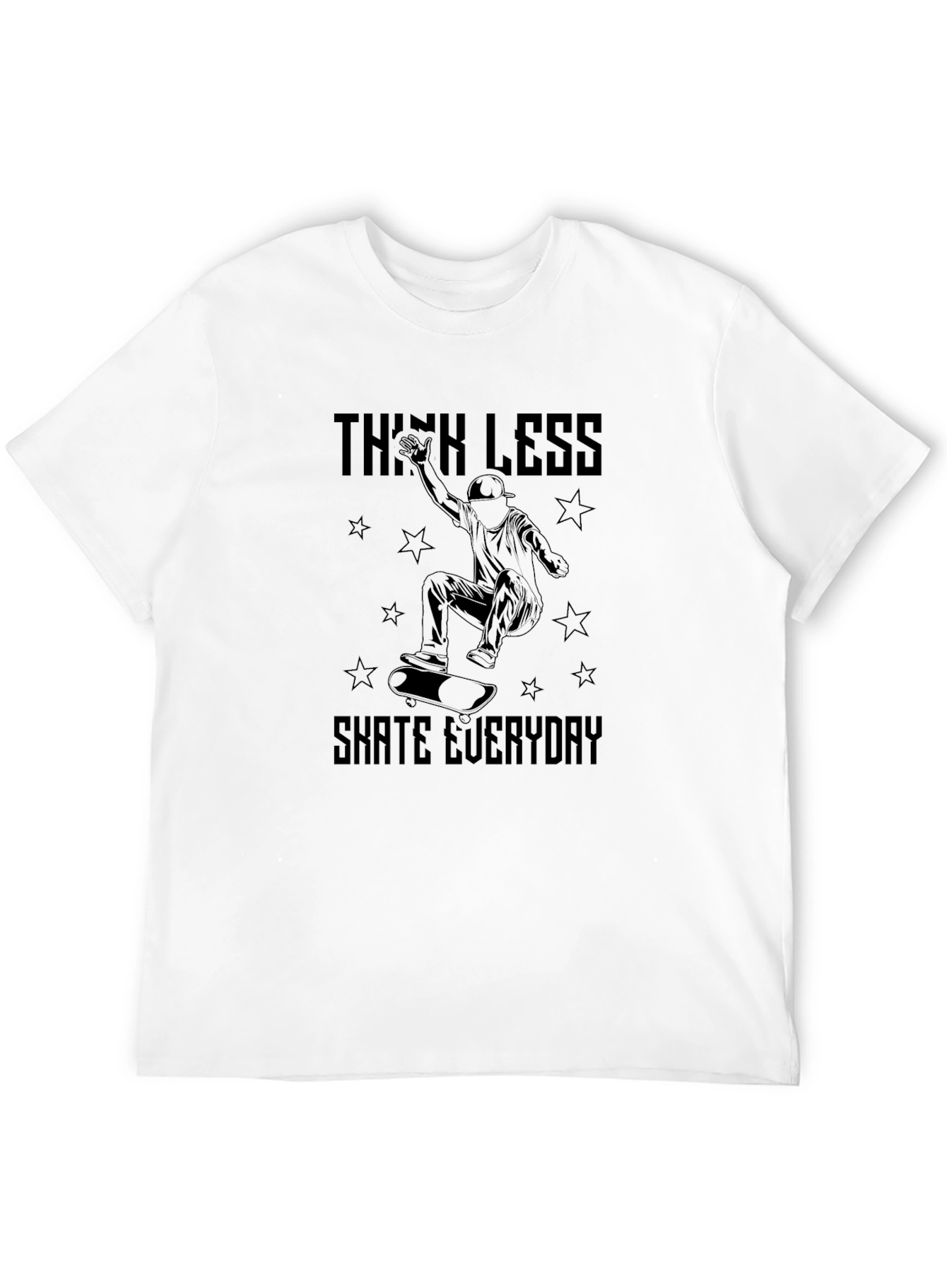 Black Think Less Skate Everyday T-Shirt view 12
