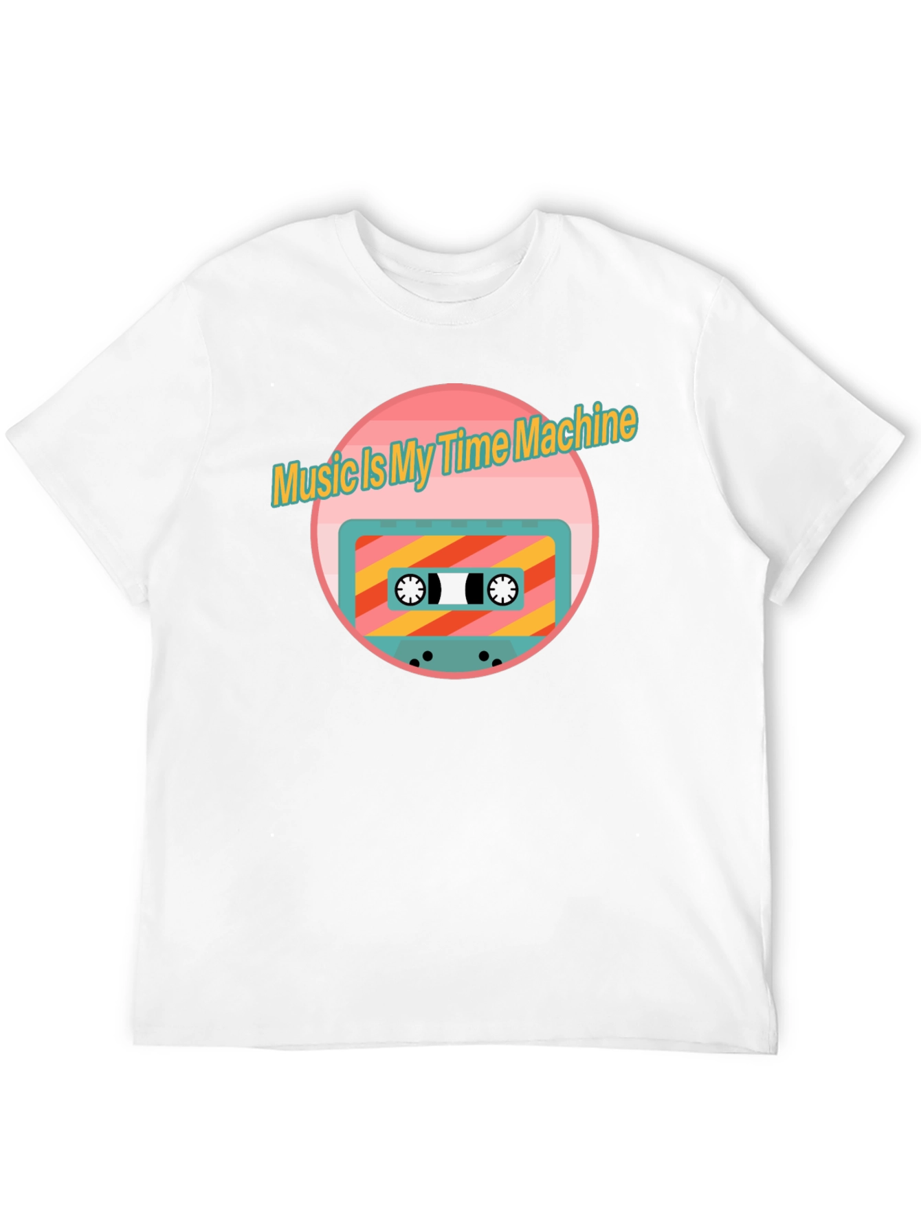Retro Music Time Machine Cassette Tape Graphic T-Shirt - 12
