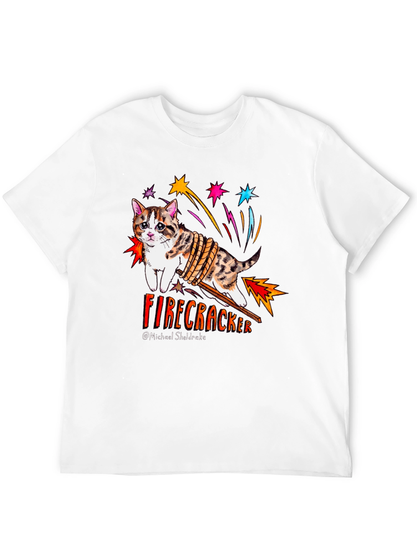 Black Firecracker Cat T-Shirt view 12