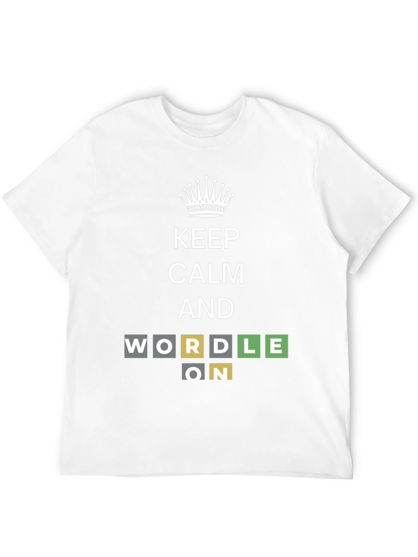 Black Keep Calm and Wordle On Black T-Shirt view 12