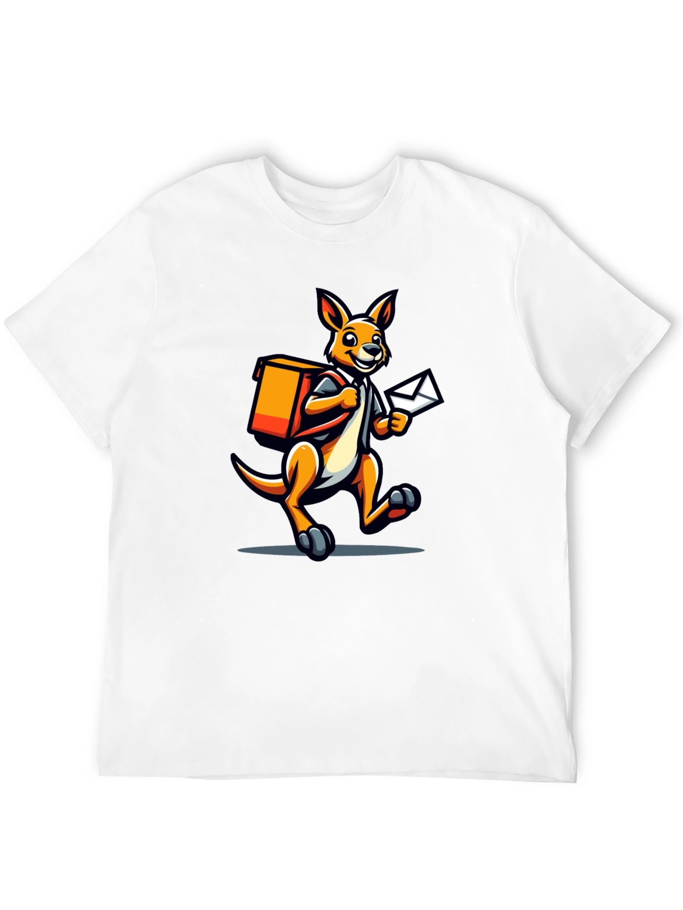Black Kangaroo Postman Graphic Tee - Novelty T-Shirt view 12