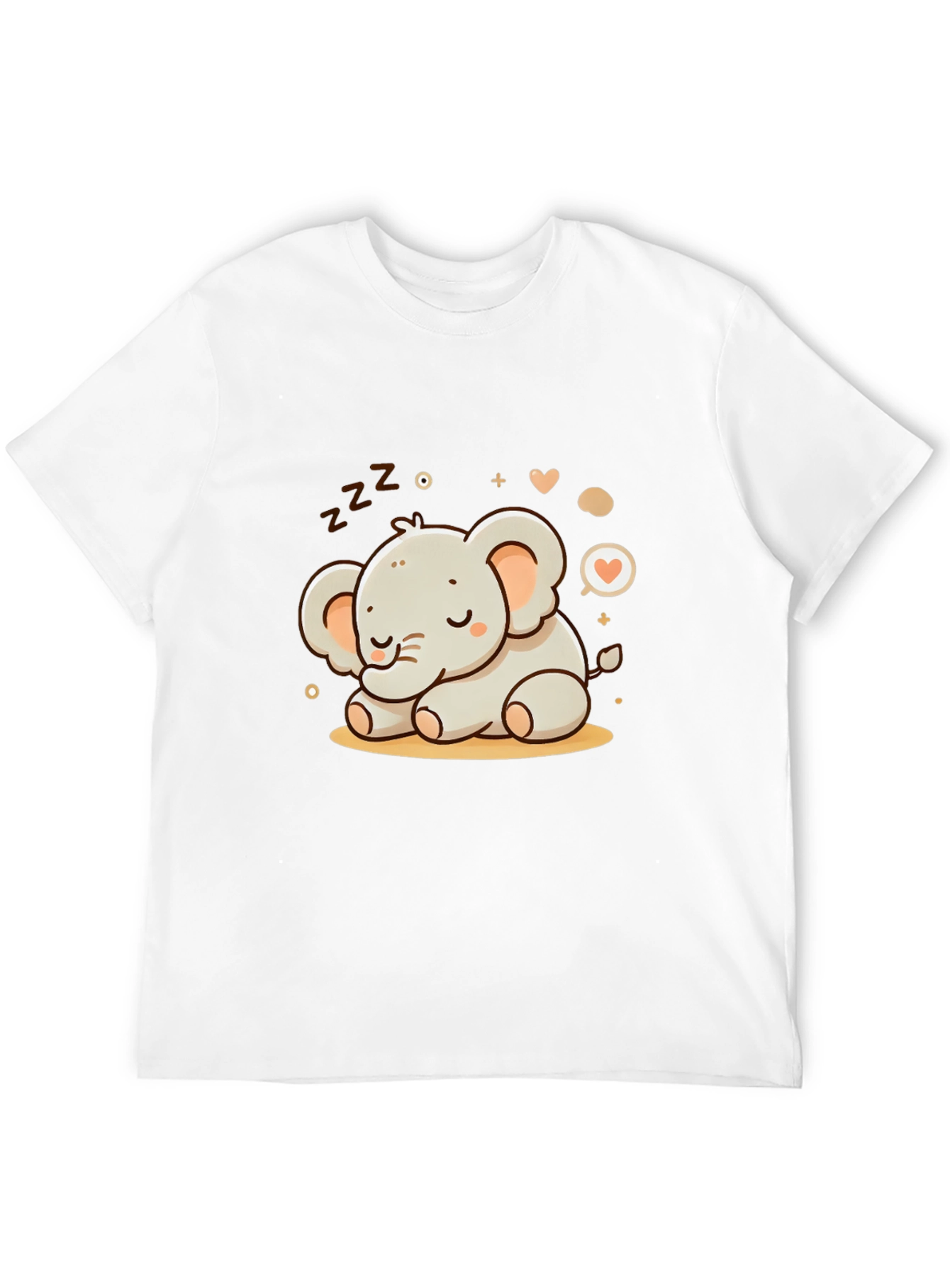 Black Cute Sleeping Elephant Graphic Tee view 12