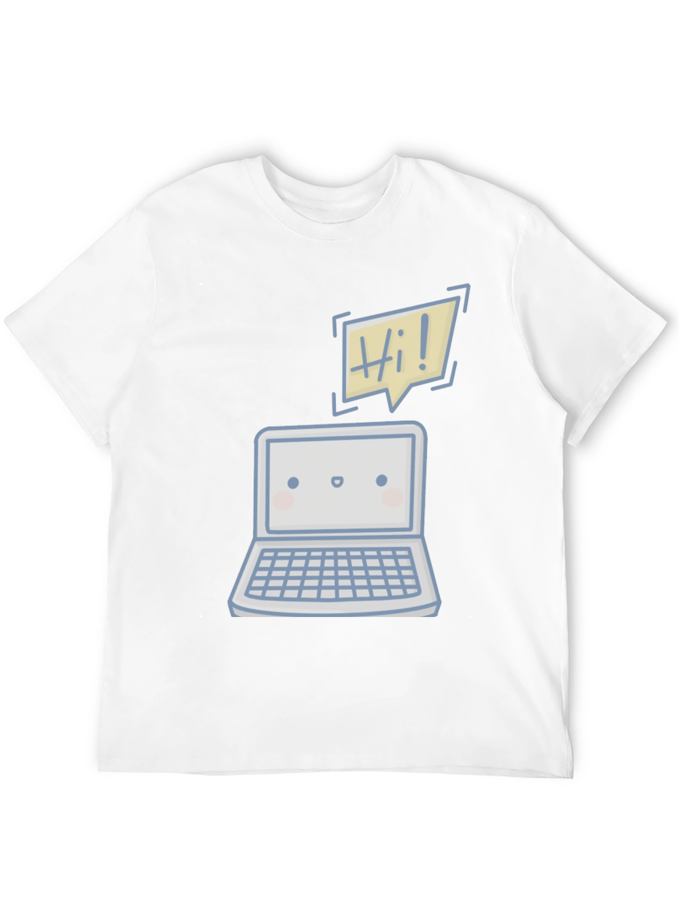 Black Cute Laptop "Hi!" Graphic Tee view 12