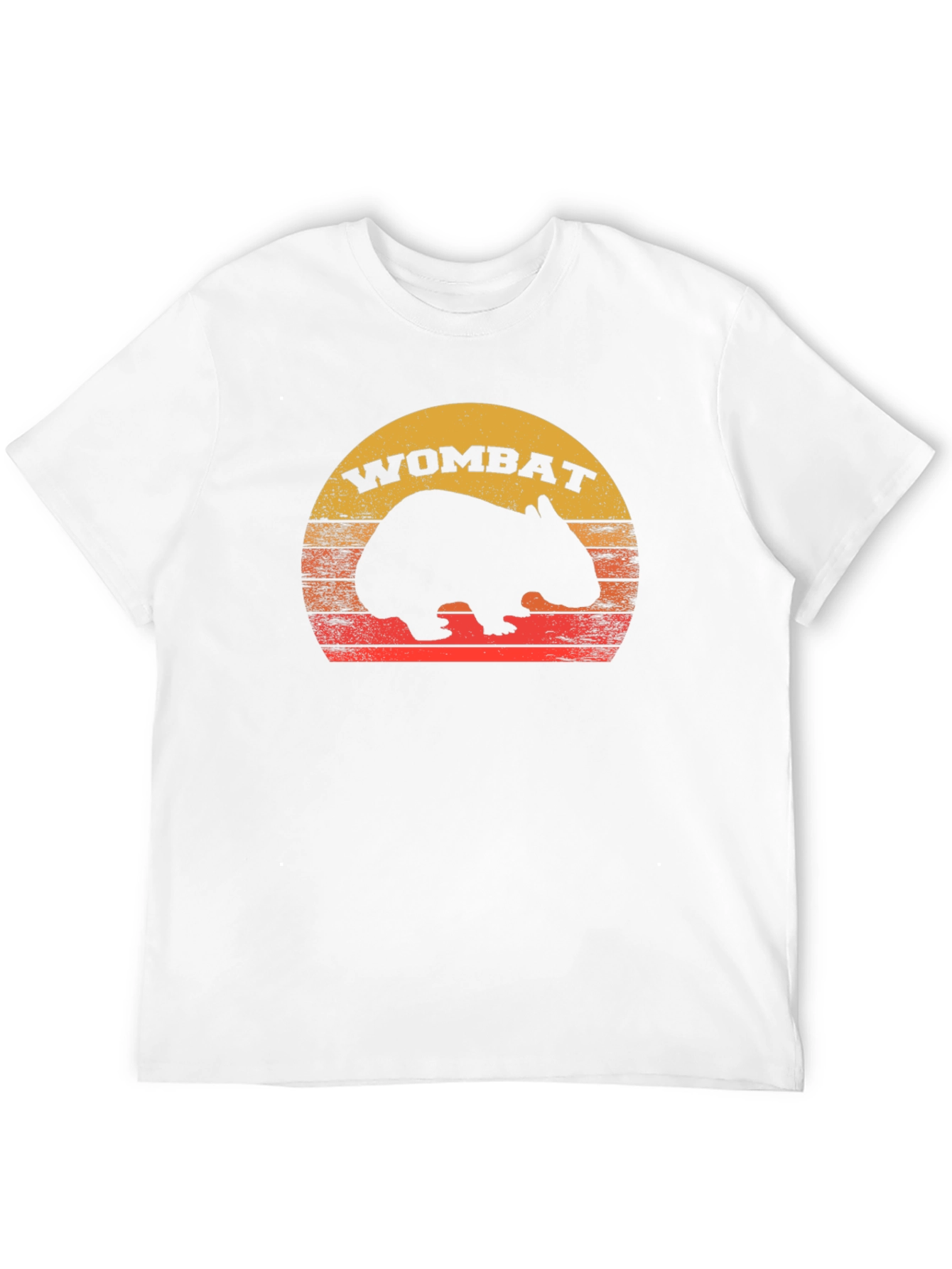 Black Retro Wombat Sunset T-Shirt view 12