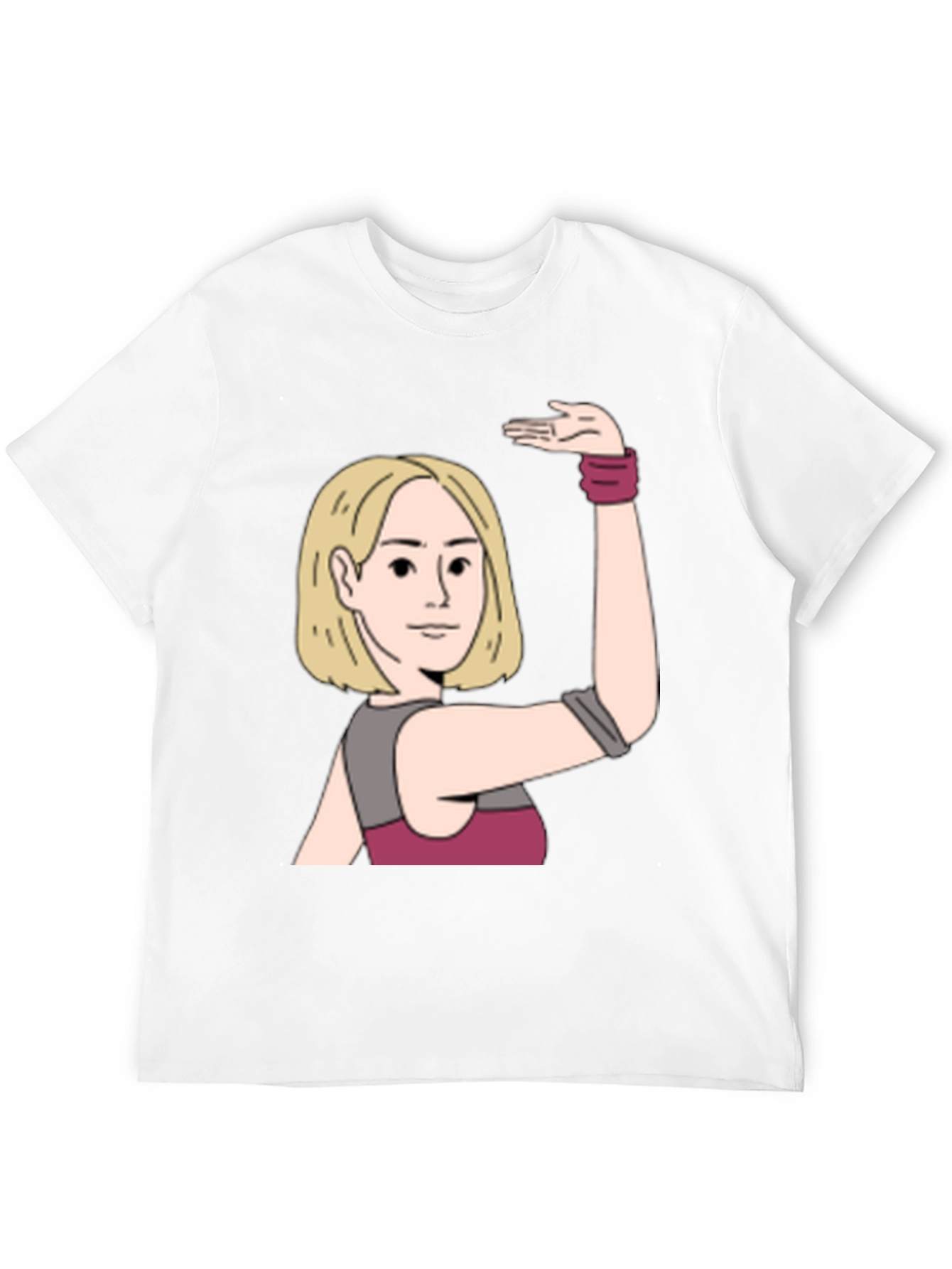 Black Cartoon Woman Graphic Print Black T-Shirt view 12