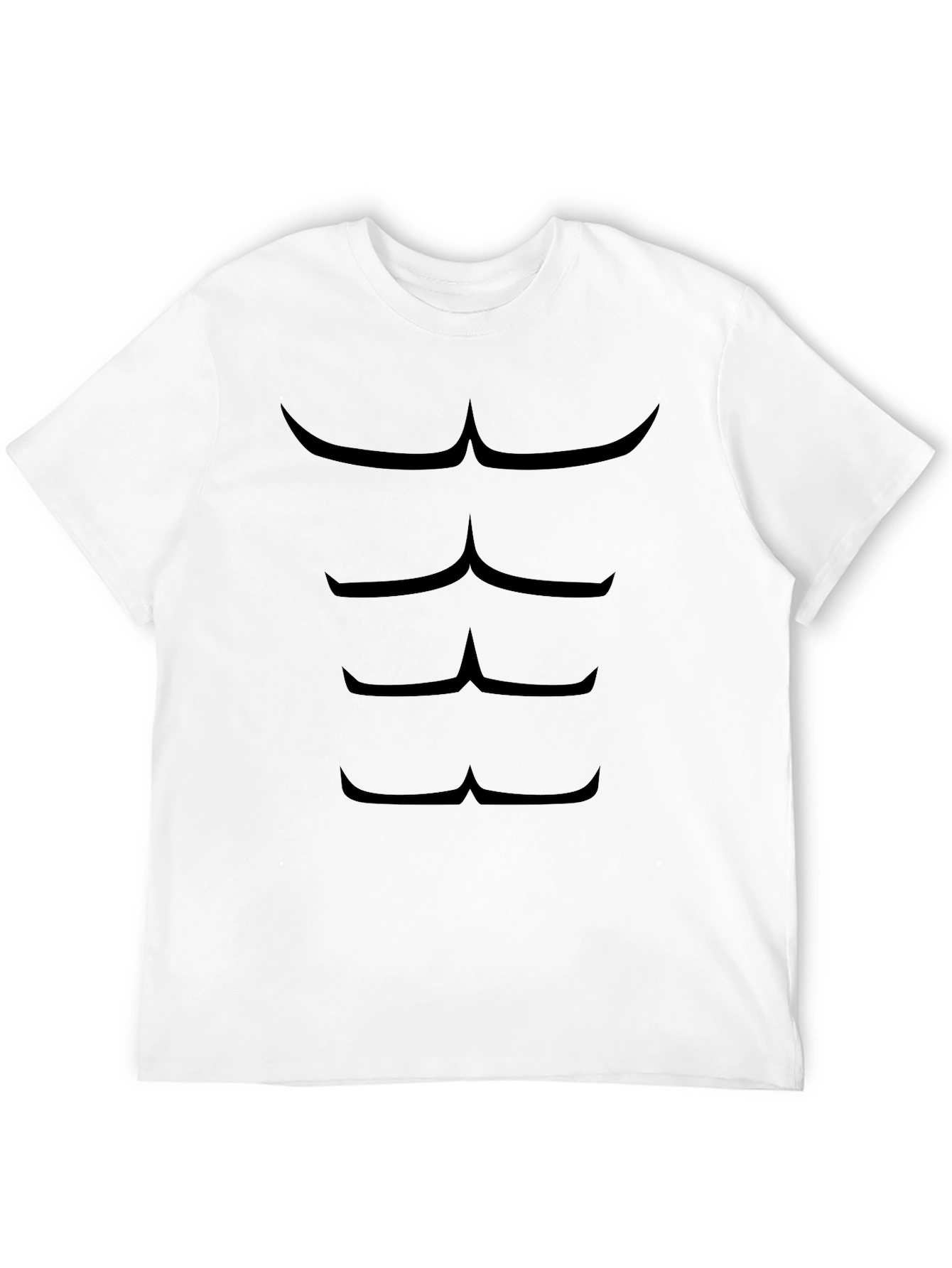 Black Men's Six-Pack Abs Graphic T-Shirt view 12