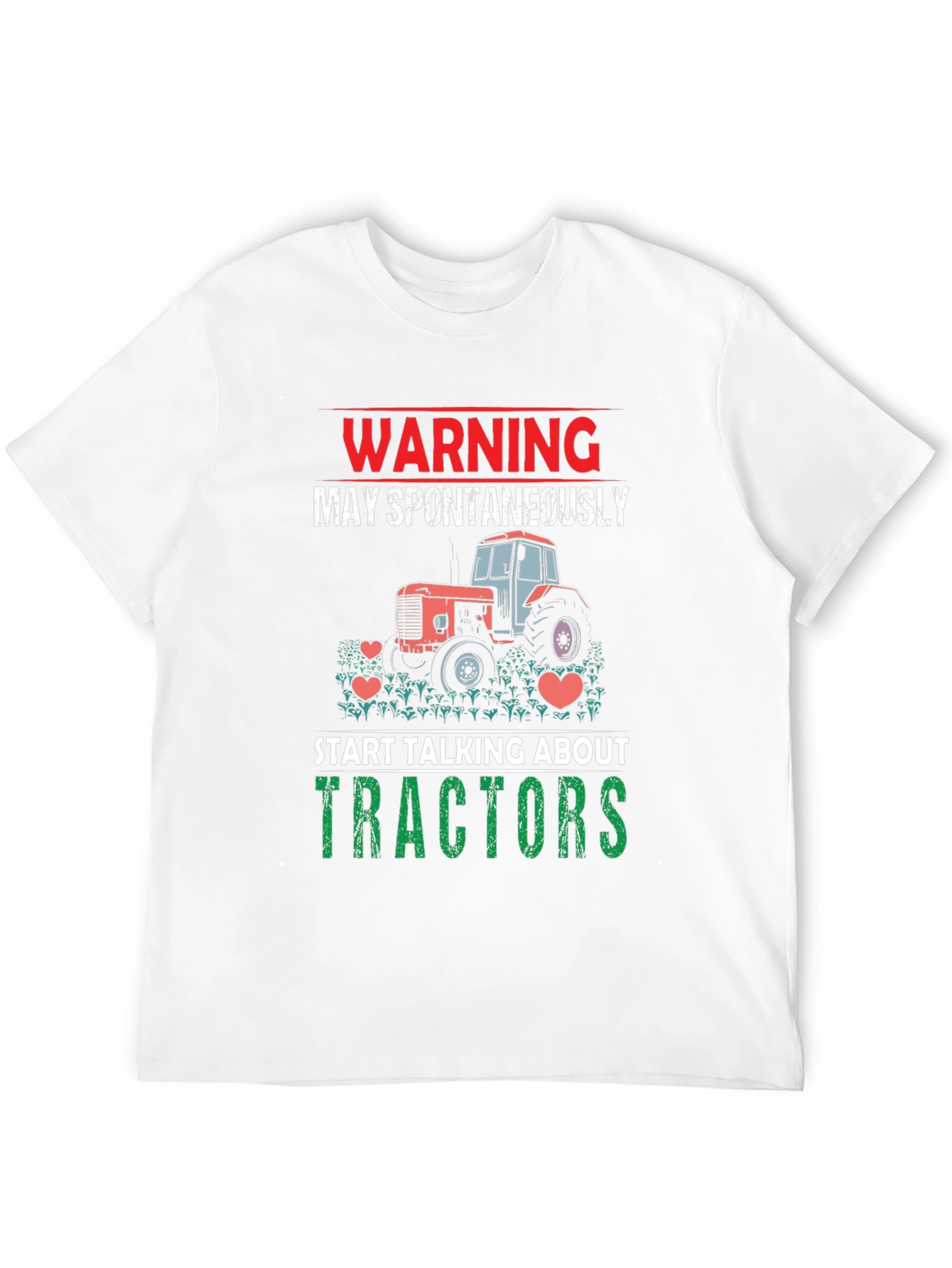 Black Warning Tractor Lover T-Shirt view 12