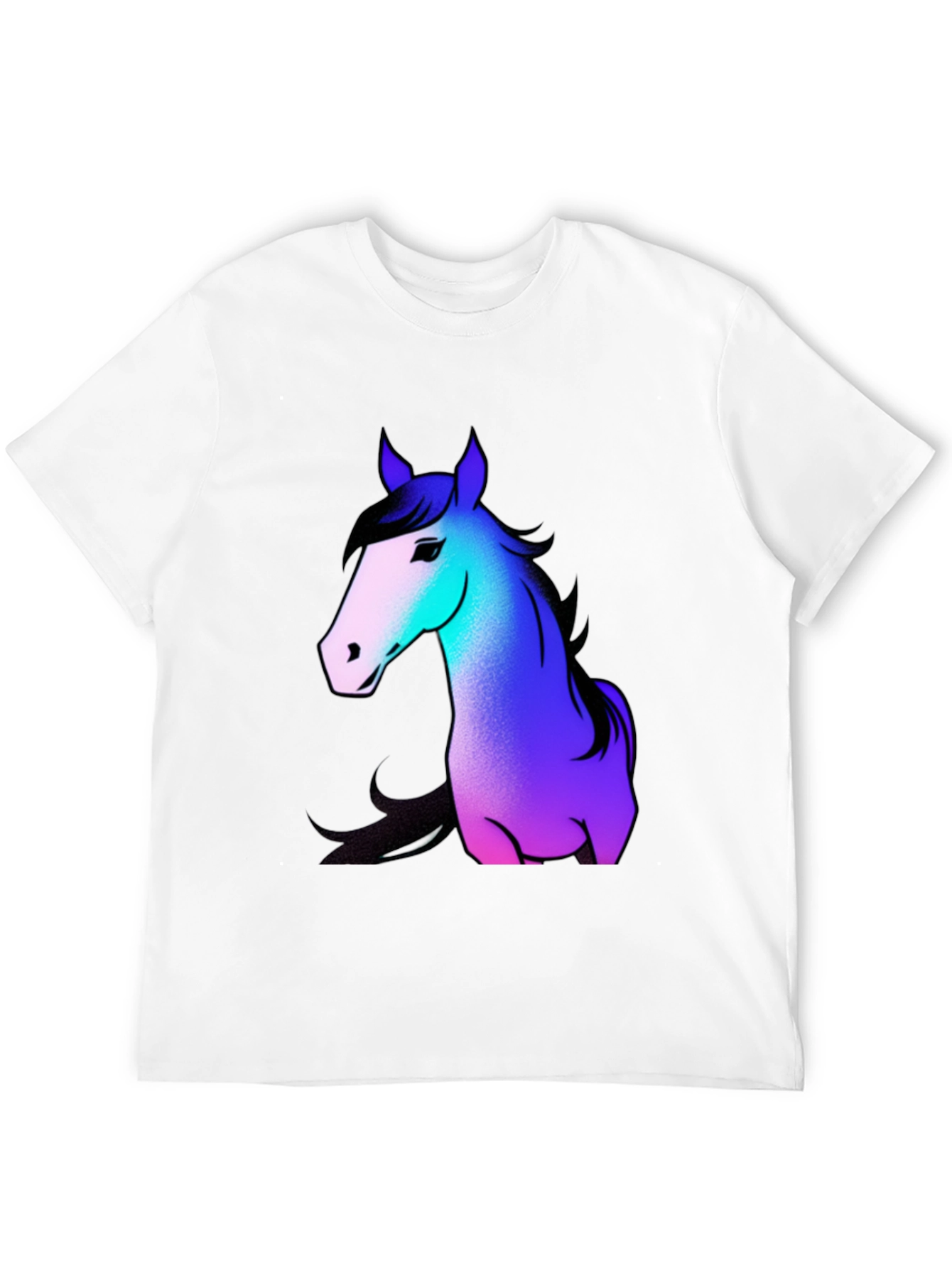 Black Cool Horse Graphic Tee - Casual Black T-Shirt view 12