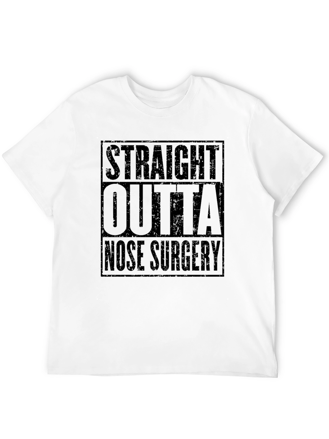 Black Straight Outta Nose Surgery Black T-Shirt view 12