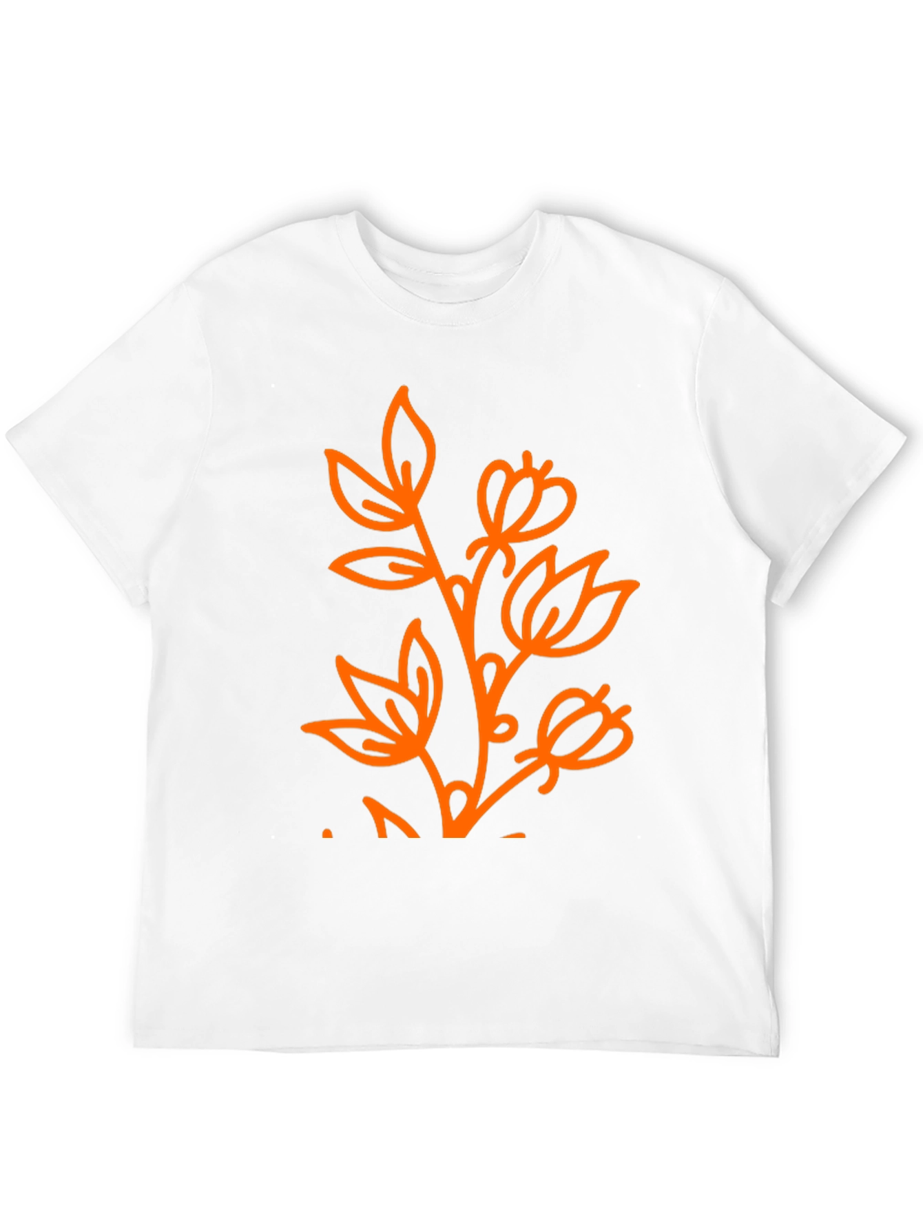 Black Black T-Shirt with Orange Floral Design view 12
