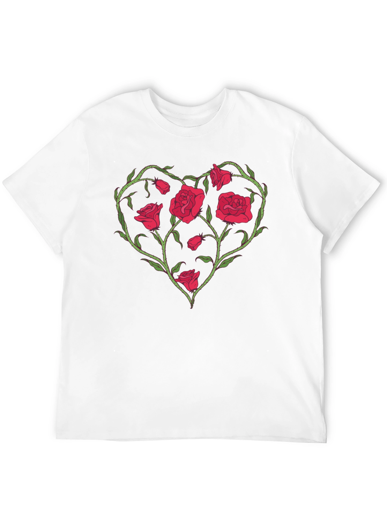 Black Rose Heart Graphic T-Shirt - Unique Floral Design view 12