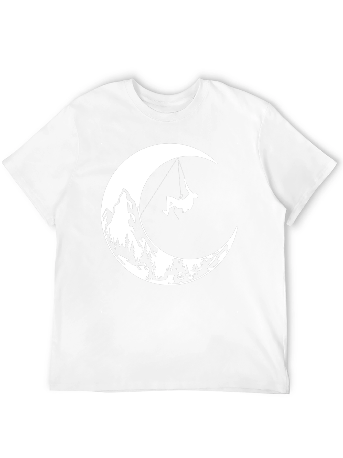 Black Moonlit Climb Graphic Tee - Black Cotton T-Shirt view 12