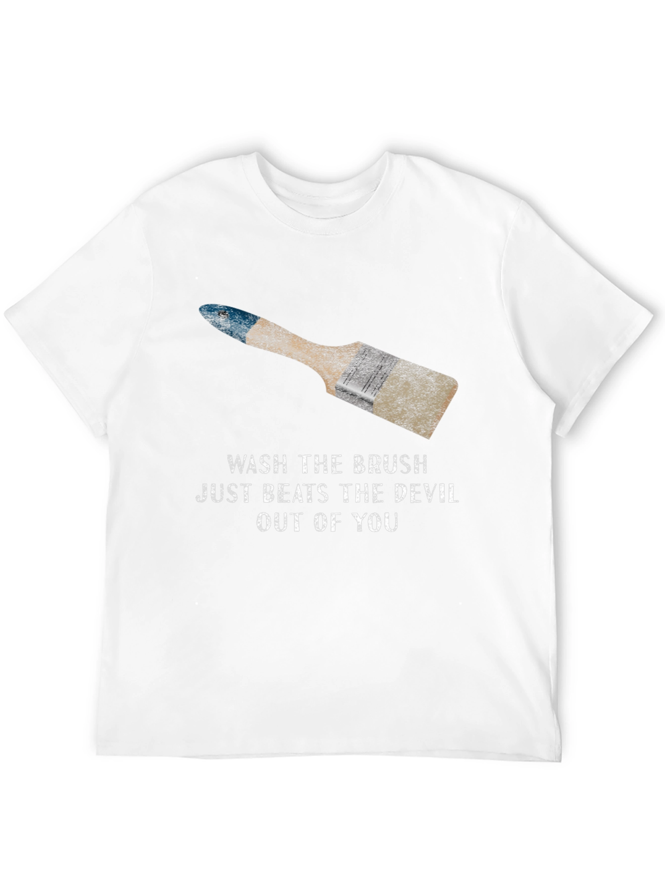 Black Wash The Brush Men's Graphic T-Shirt view 12