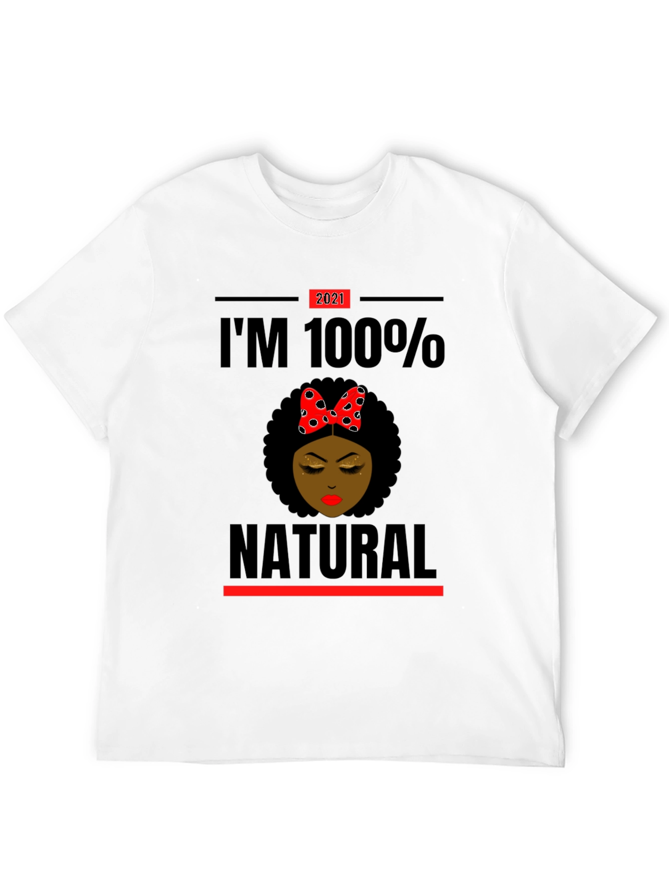 Black I'm 100% Natural Afro T-Shirt view 12