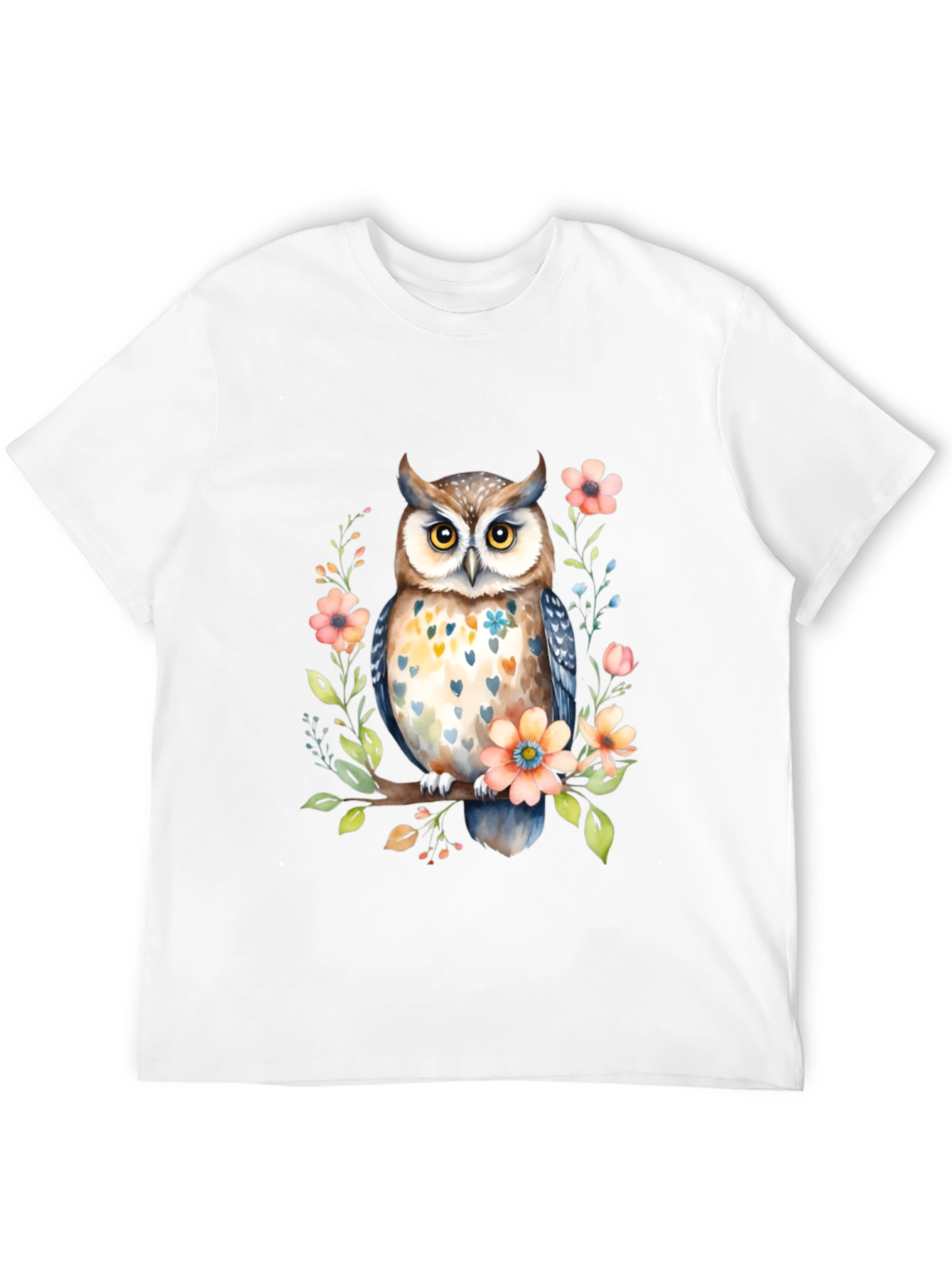 Black Owl and Floral Black T-Shirt view 12