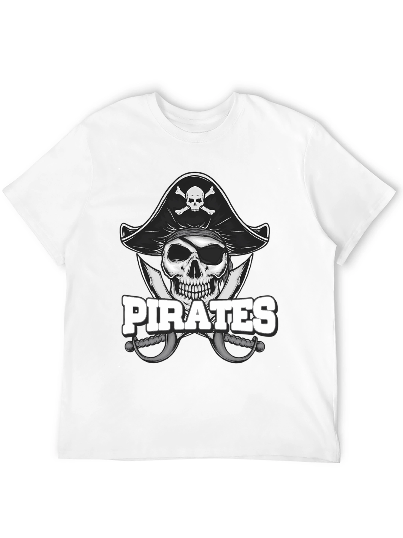 Black Pirate Skull T-Shirt - Novelty Graphic Tee view 12