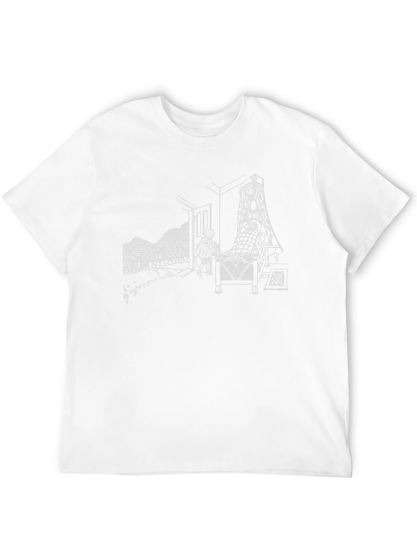 Black Eerie Storybook Scene Black T-Shirt view 12