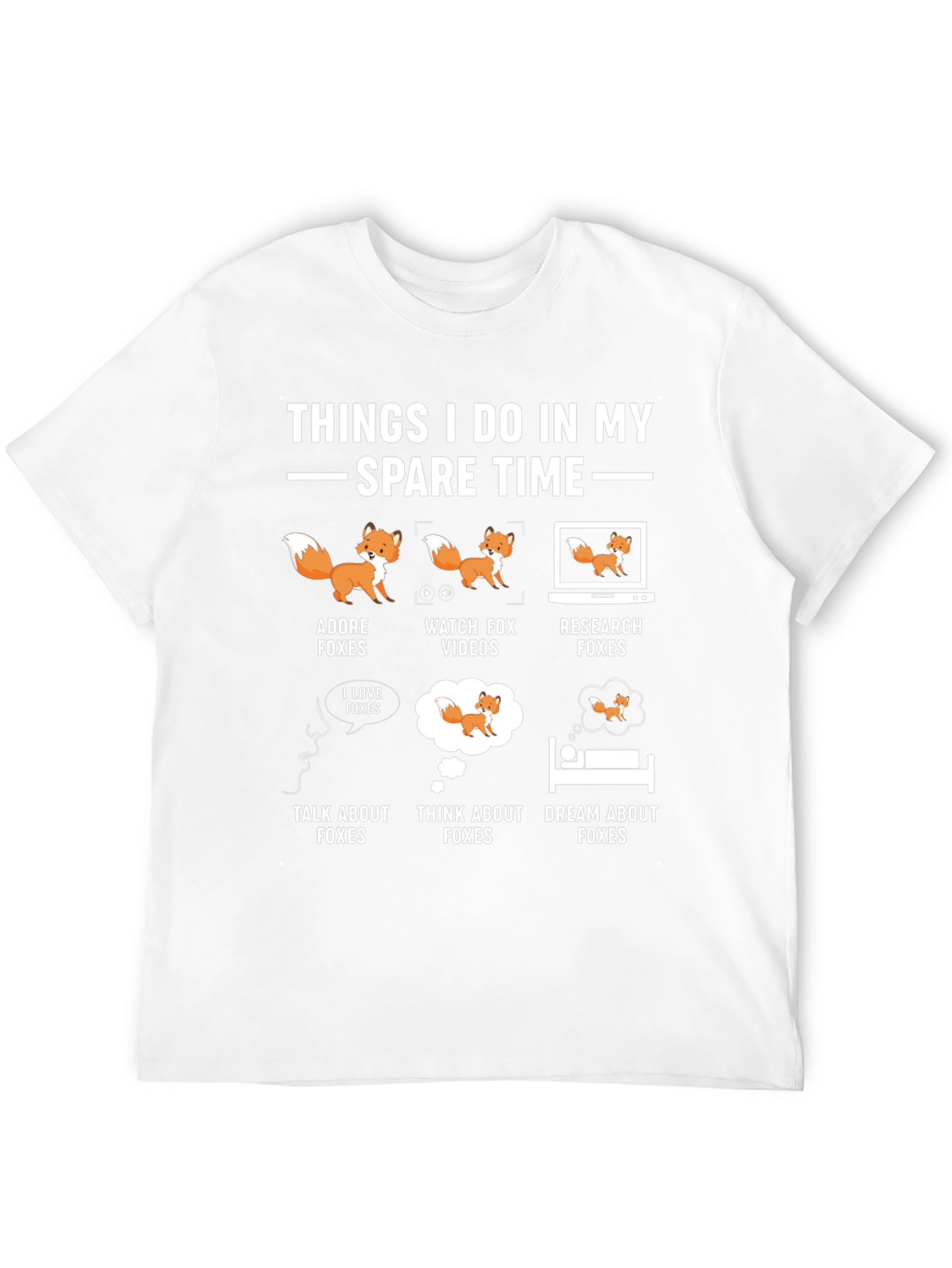 Black Funny Fox Lover T-Shirt - My Spare Time view 12