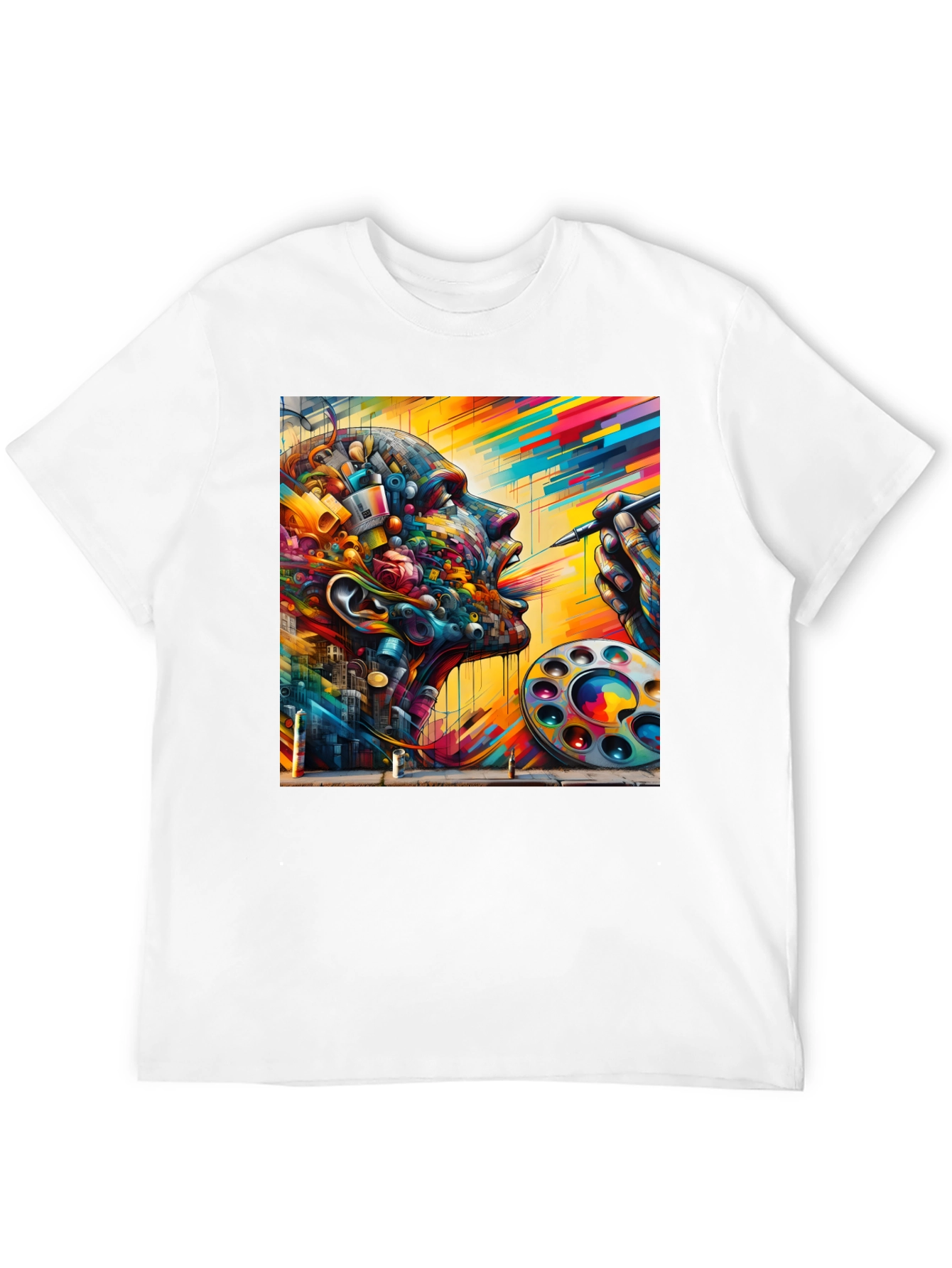 Black Artistic Mind T-Shirt - Colorful Abstract Design view 12