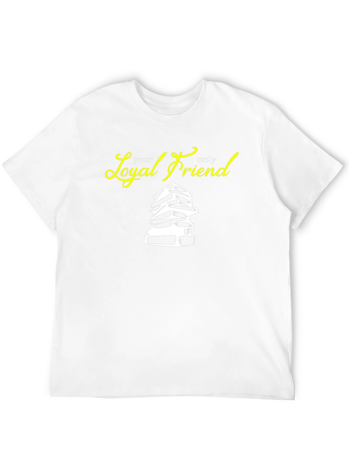 Black Loyal Friend Books Graphic Tee - Black Cotton T-Shirt view 12