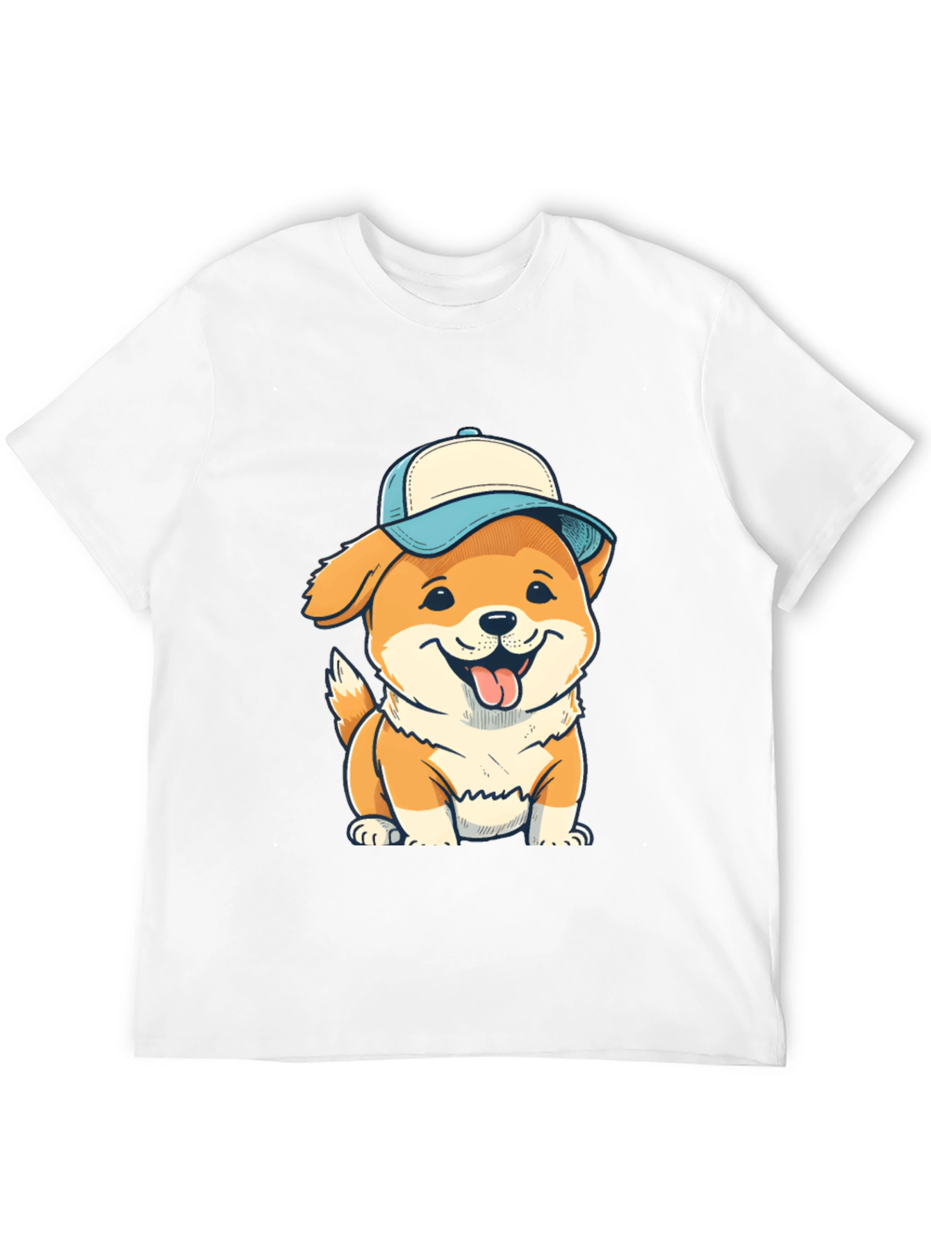 Black Dog with Cap T-Shirt - Fun & Stylish Black Tee view 12