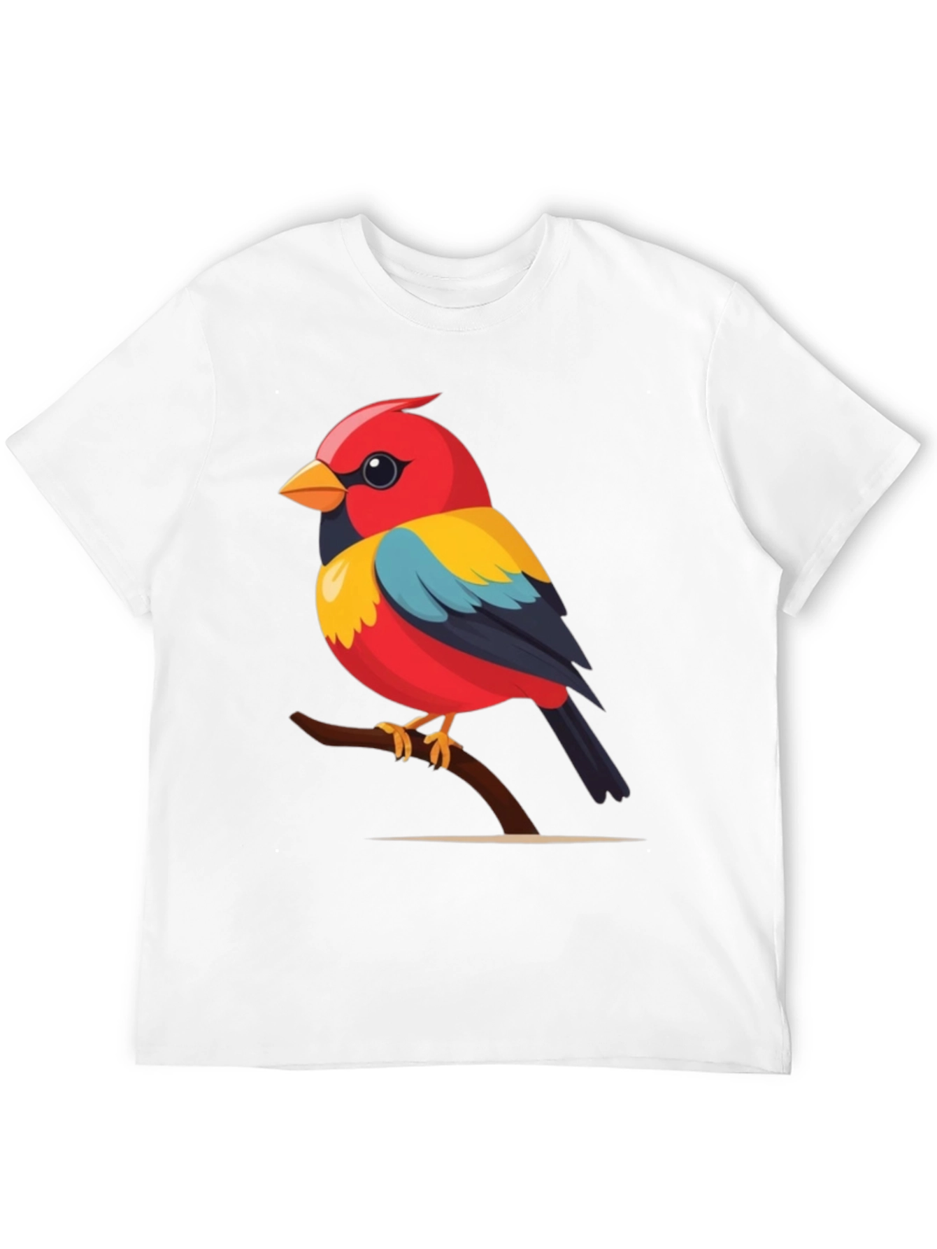 Black Bird on Branch Graphic Tee - Black Cotton Casual Shirt view 12