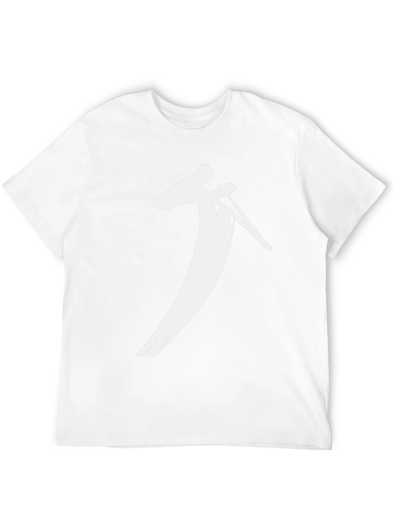 Black Men's Black T-Shirt with Abstract White Print view 12