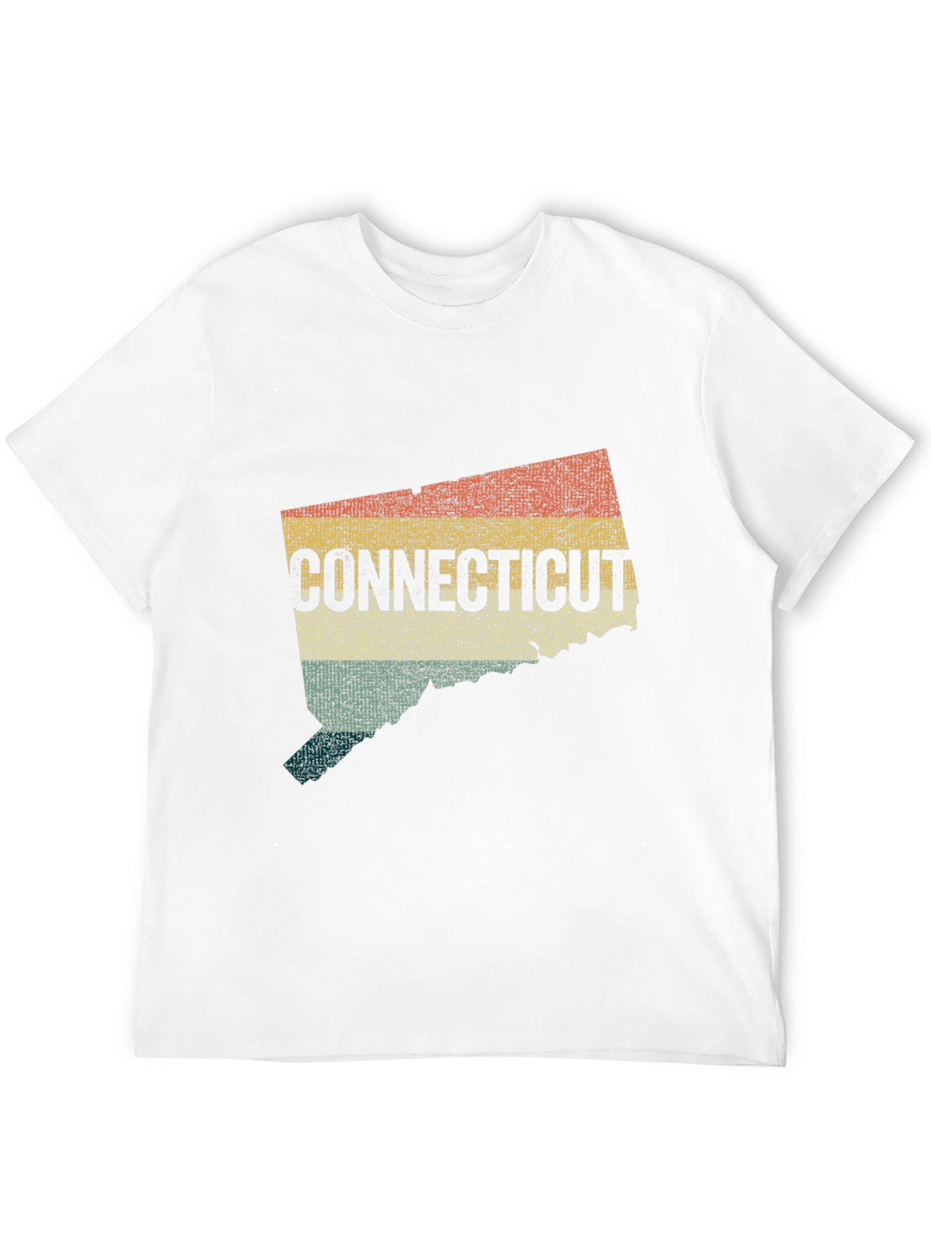 Black Retro Connecticut State Map Graphic T-Shirt view 12