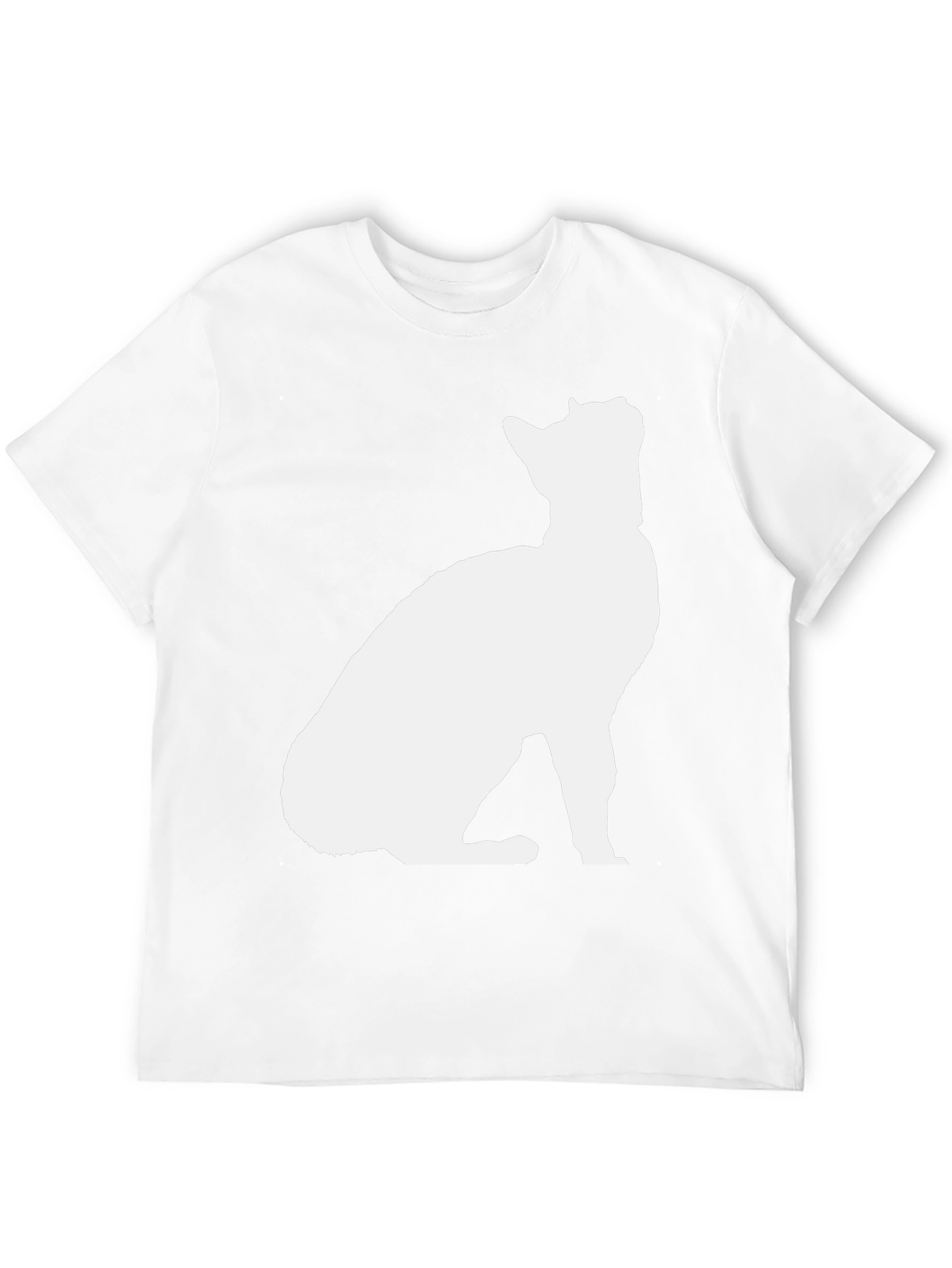 Black Cat Silhouette Graphic Tee - Black Cotton Blend Shirt view 12