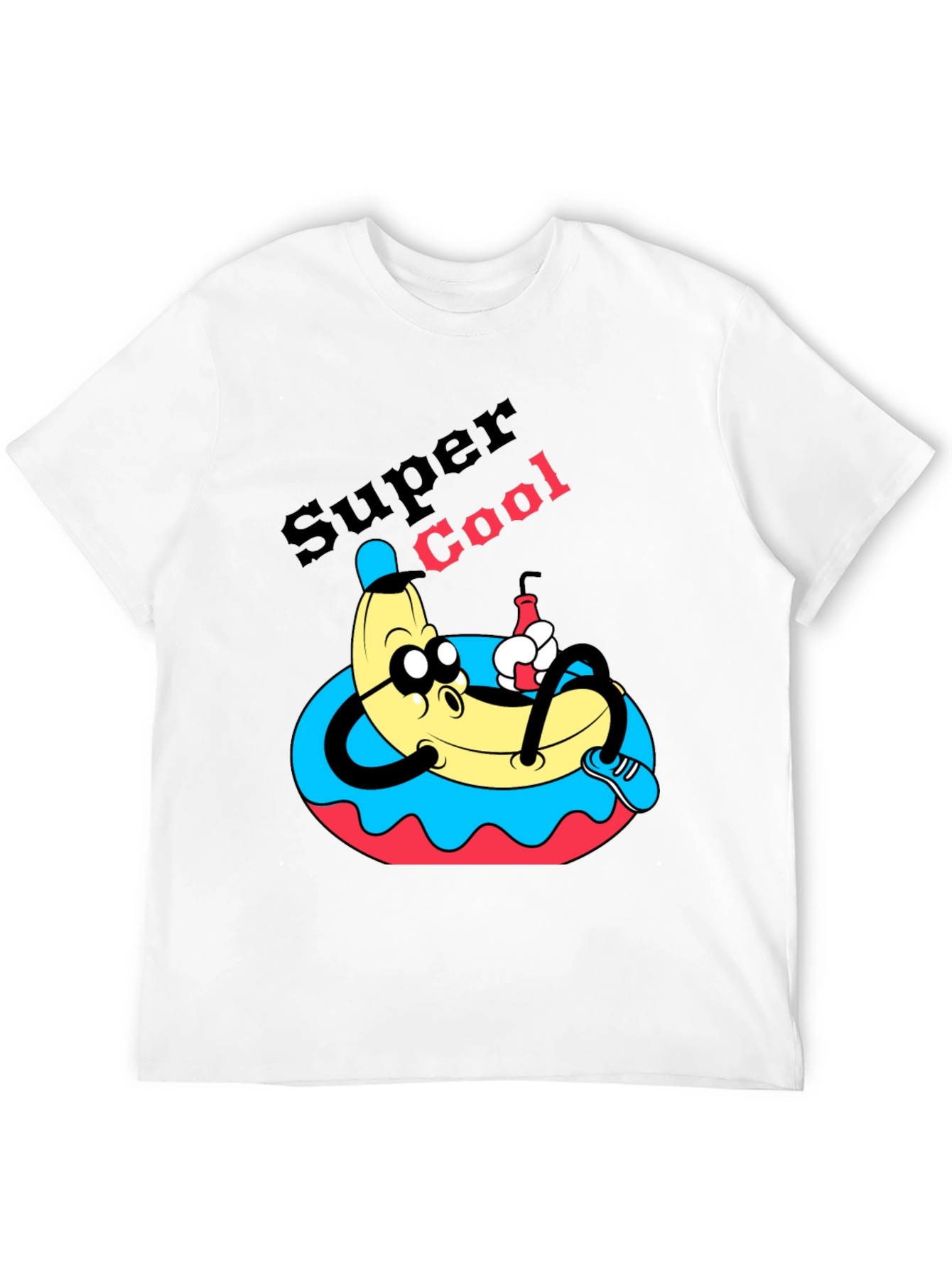 Black Super Cool Banana T-Shirt - Relaxed Cartoon Graphic Tee view 12