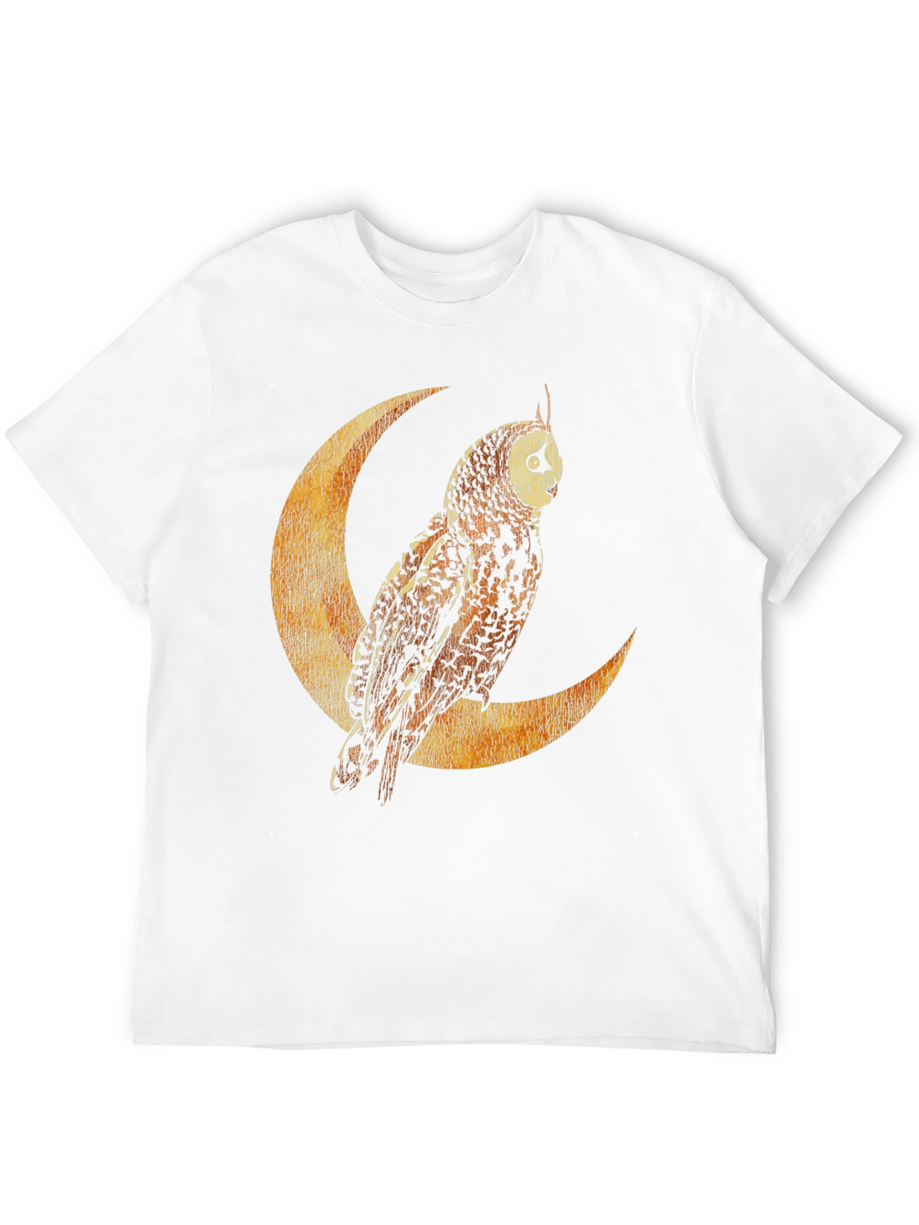 Black Owl on Crescent Moon Graphic Tee - Stylish Unisex T-Shirt view 12