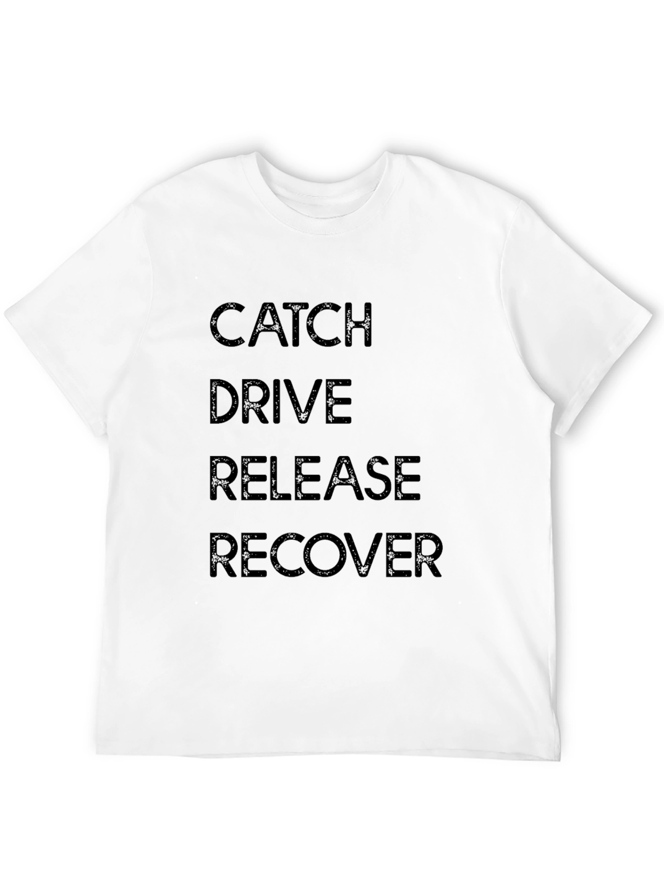 Black Catch, Drive, Release, Recover Black Graphic Tee view 12