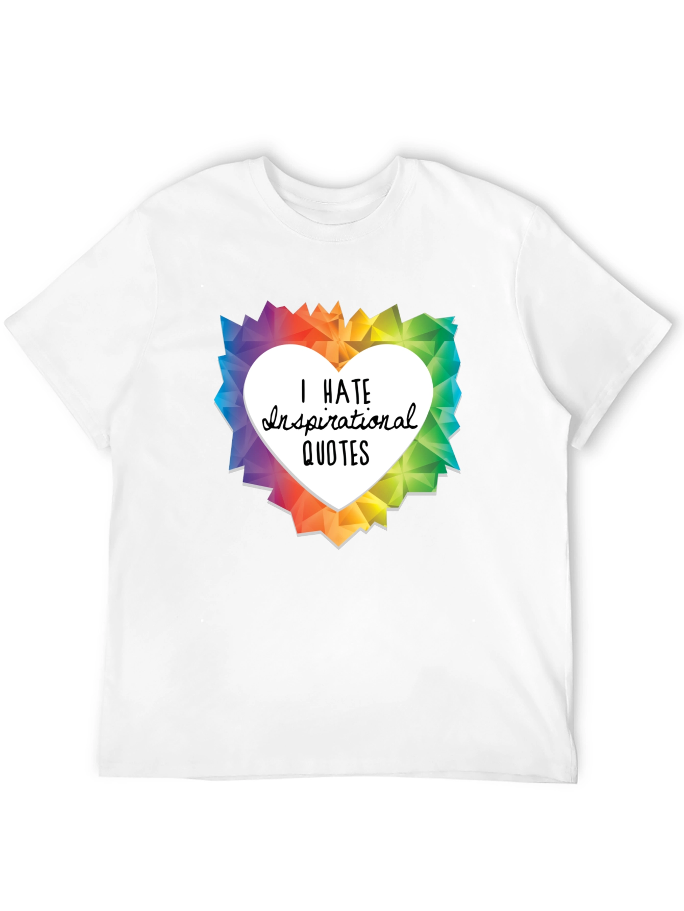 Black I Hate Inspirational Quotes Graphic T-Shirt view 12