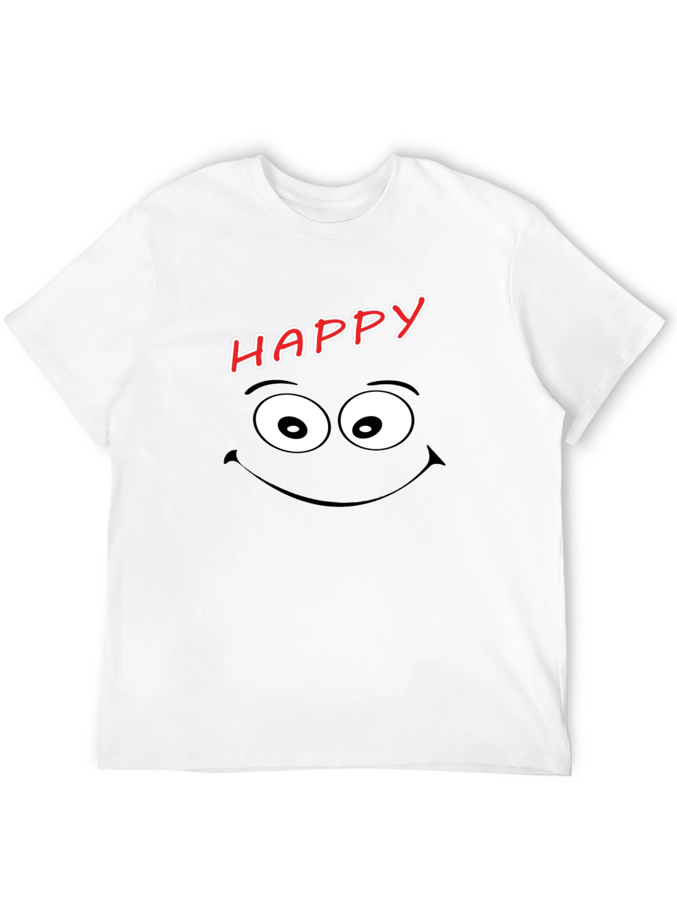 Black Happy Face Graphic Tee - Men's Black T-Shirt view 12