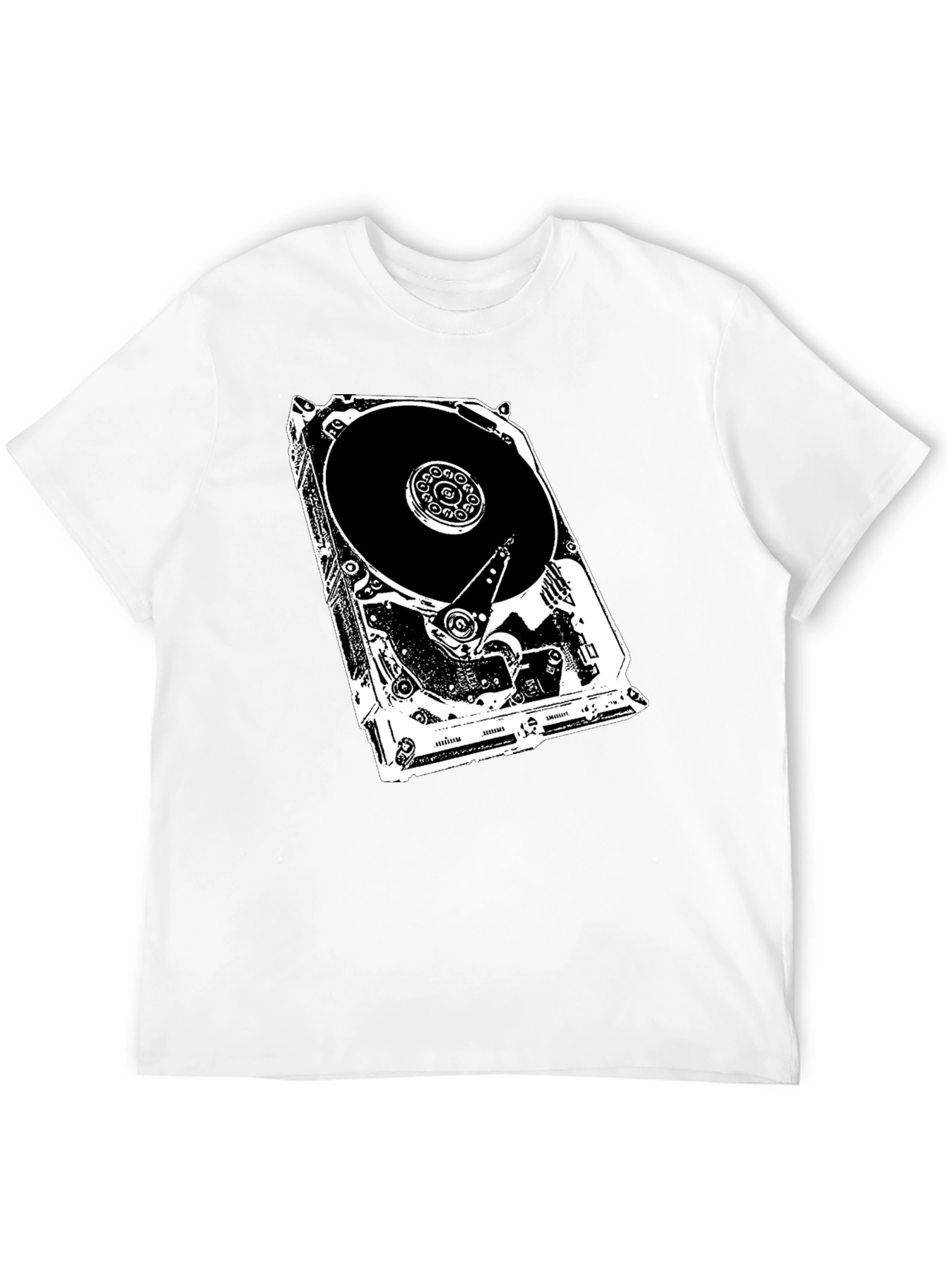 Black Hard Drive Anatomy Graphic Tee - Tech Lover's Shirt view 12