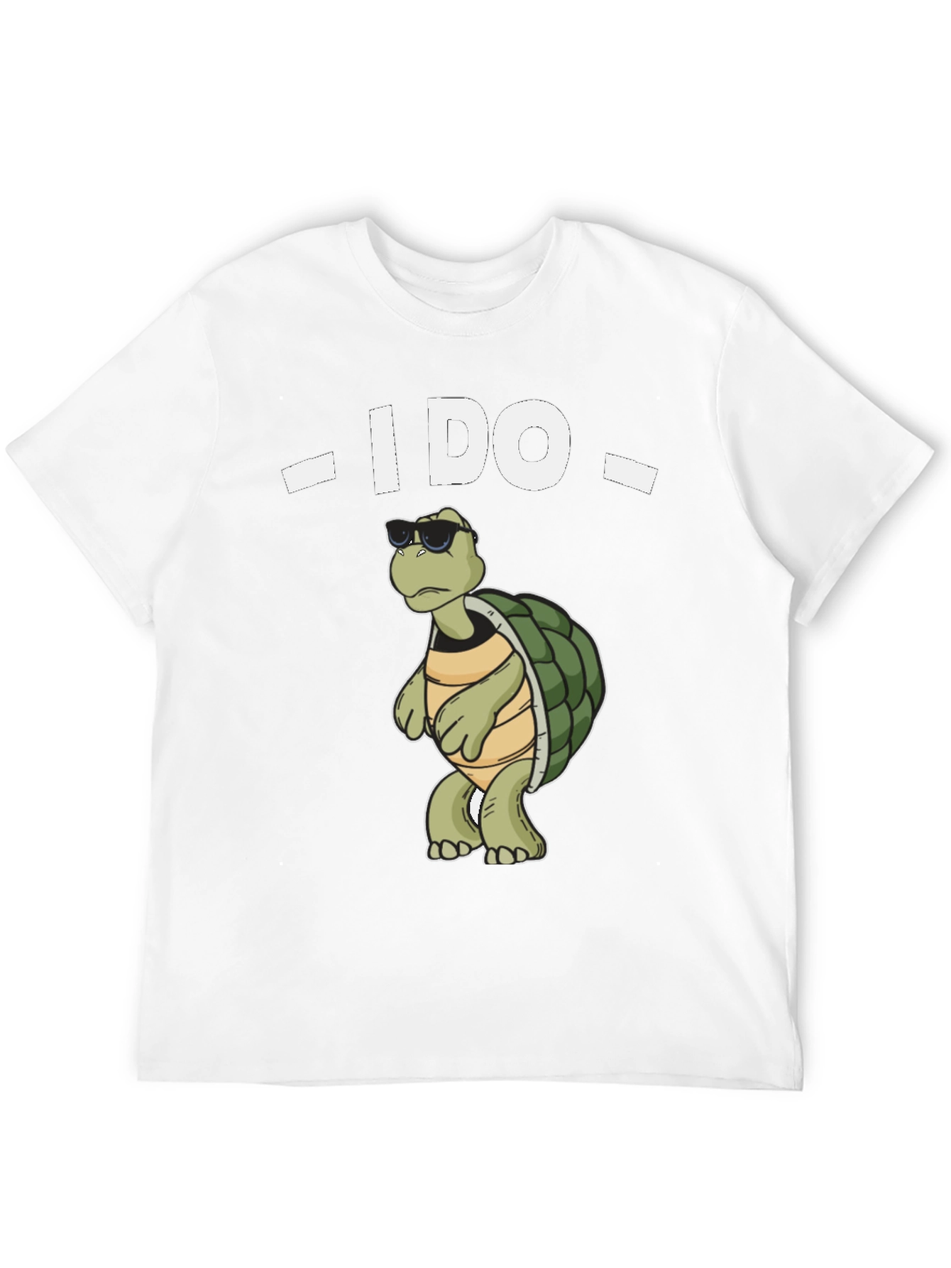 Black Cool Turtle "I Do" Black T-Shirt view 12