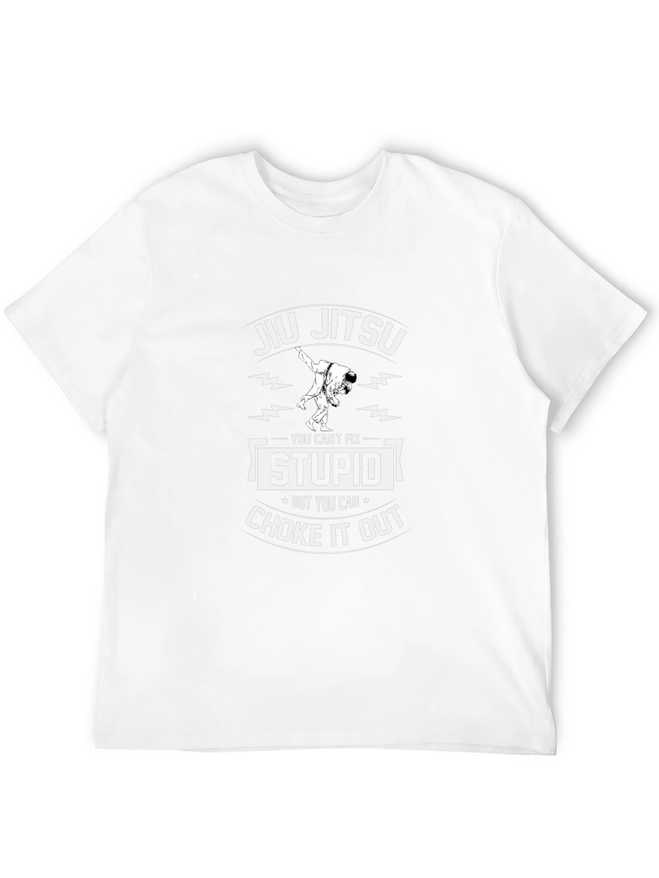 Black Jiu Jitsu T-Shirt: Can't Fix Stupid, Choke it Out! view 12