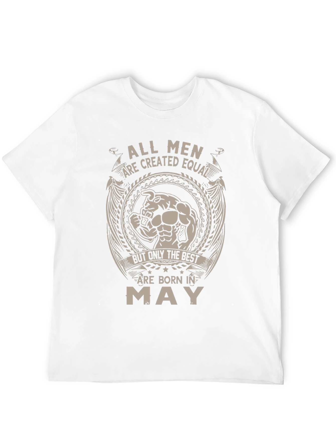 Black Men's "Born In May" Graphic Tee - Black Cotton Blend view 12