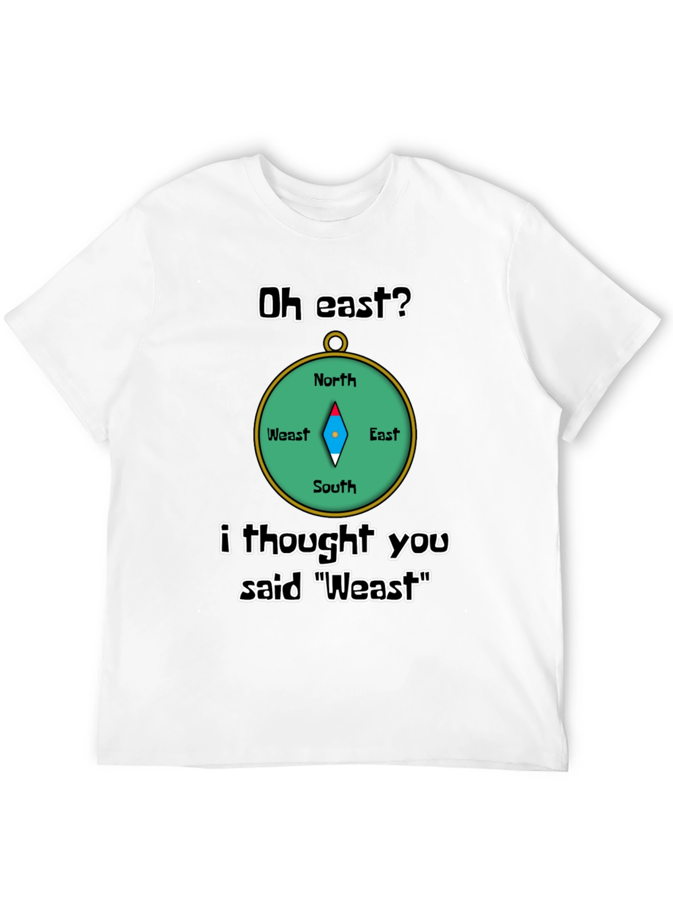 Black Oh East? Weast Funny Graphic T-Shirt view 12