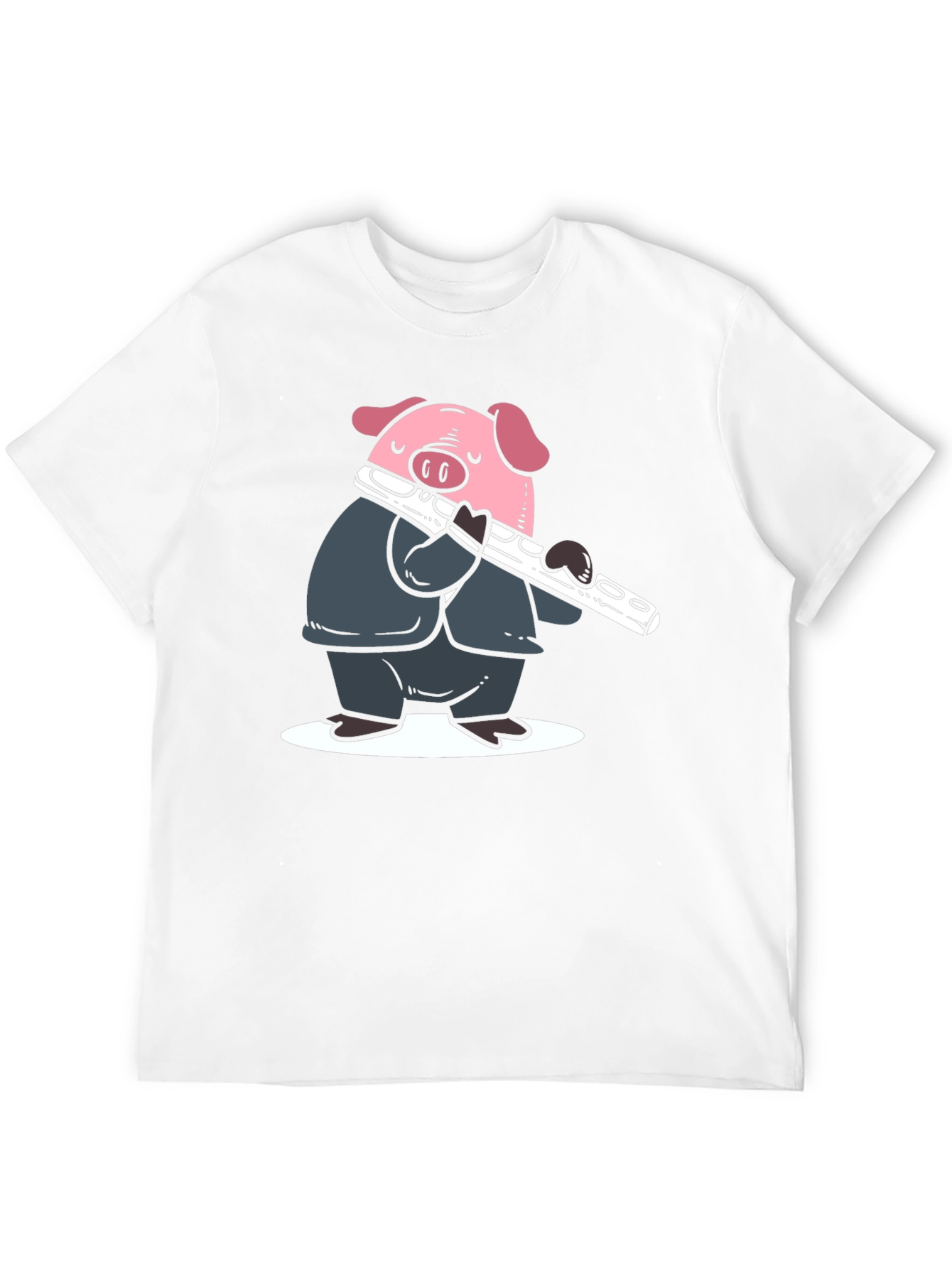 Black Pig Flute Player Graphic T-Shirt - Black view 12