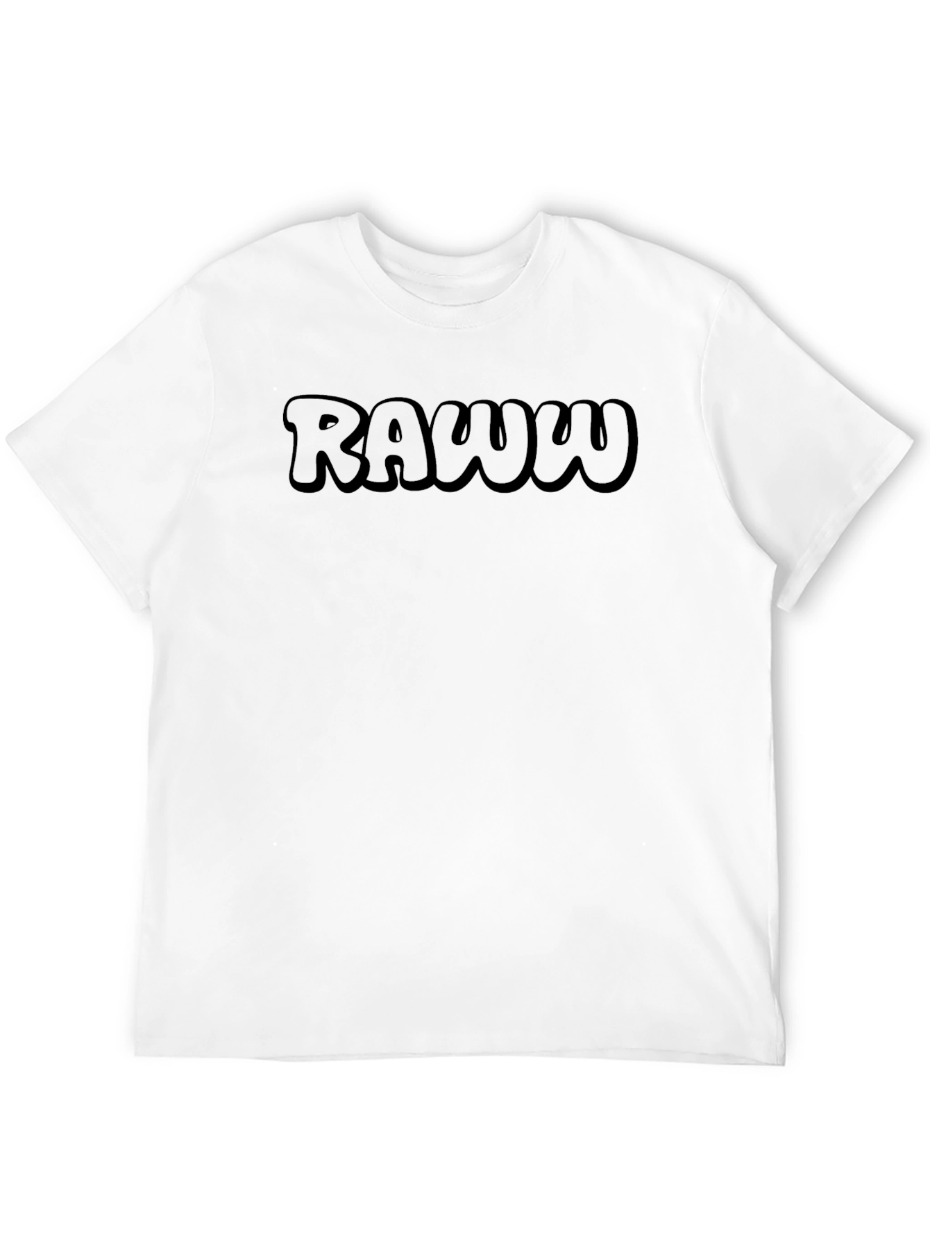 Black RAWW Bubble Letter Tee - Soft Cotton Blend view 12